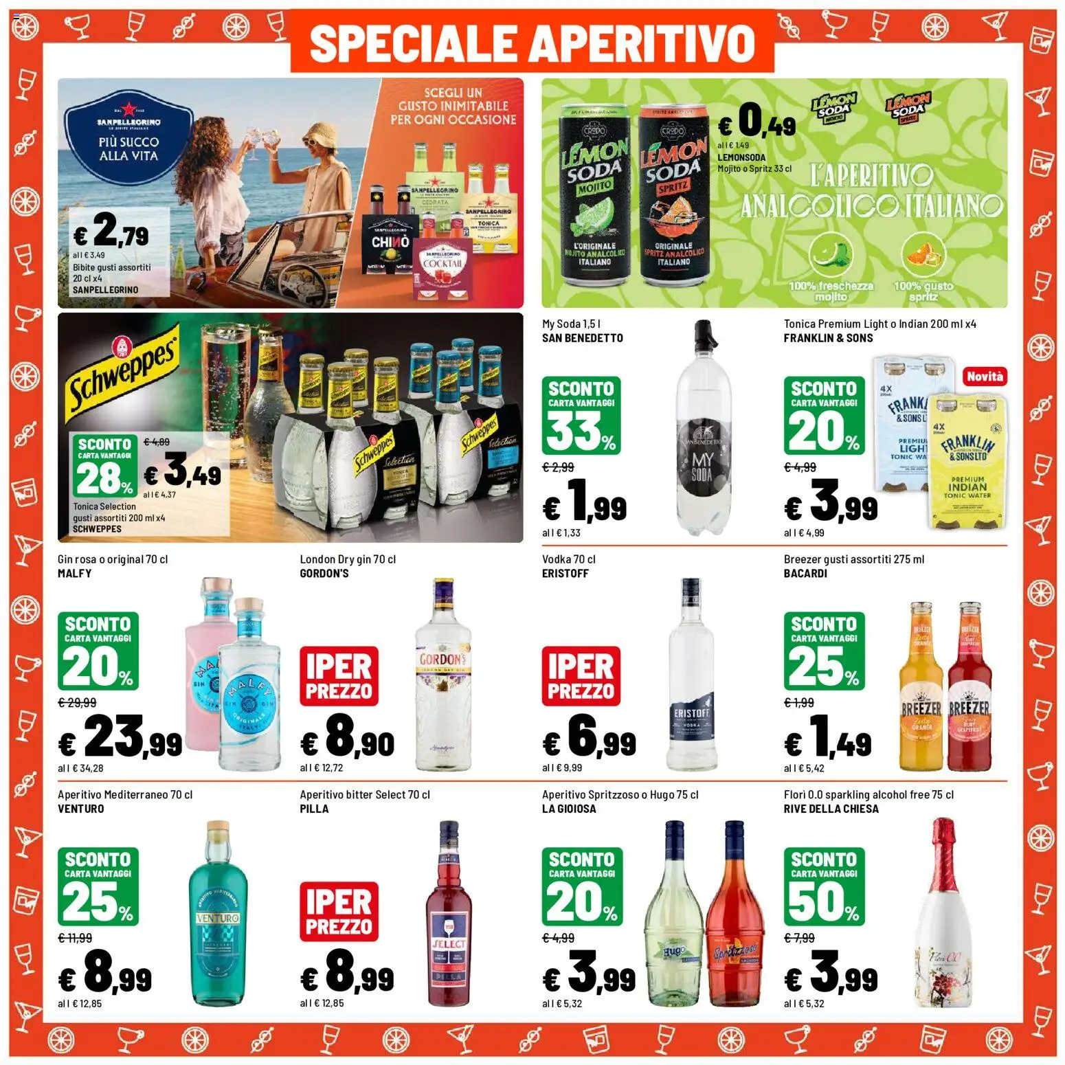 Volantino Iper del 19/08/2026 | Pagina: 30 | Prodotti: Gin rosa, Cocktail, Bibite, Aperitivo