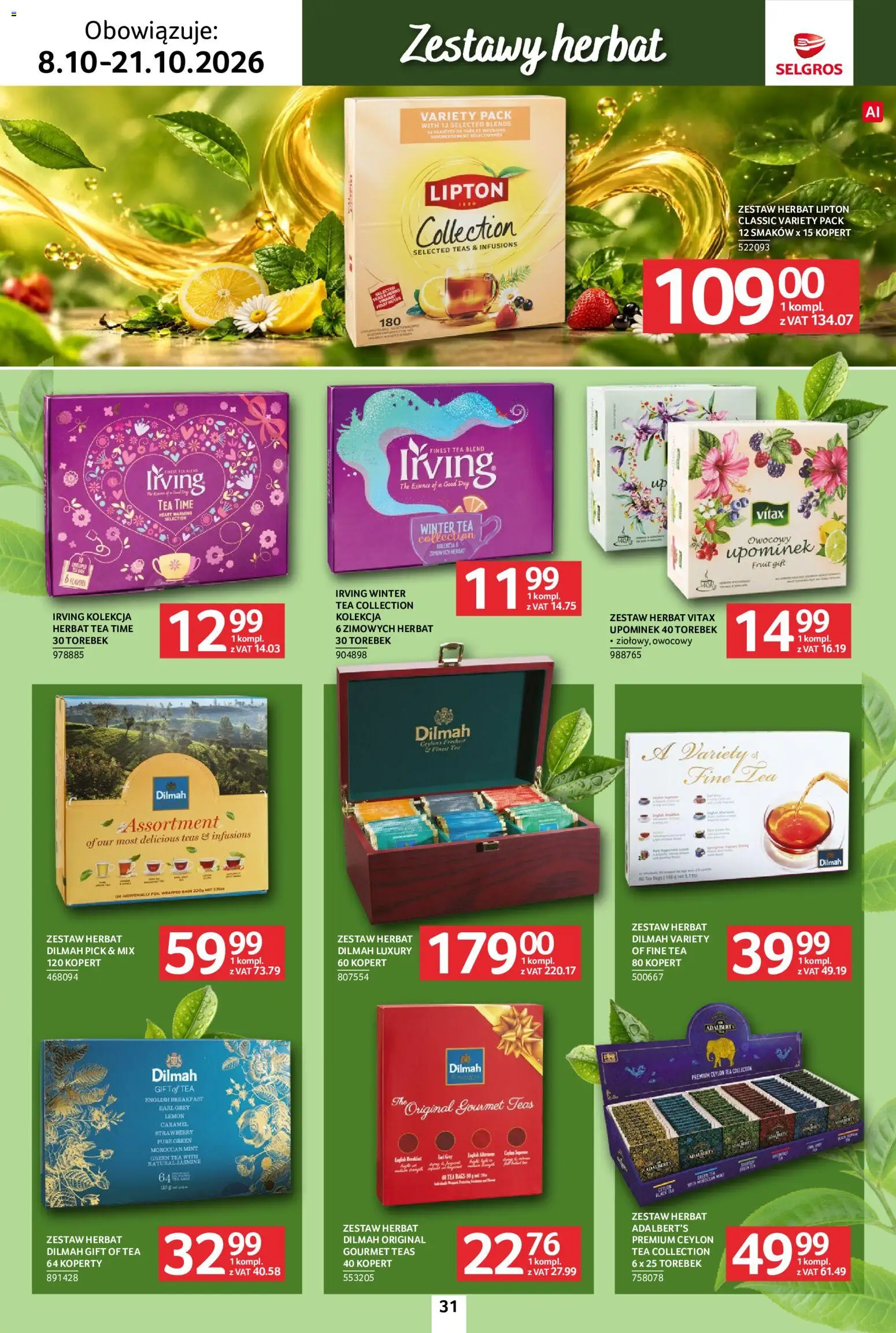 Selgros cash&carry gazetka - Kawa i herbata od 08.10.2026 | Strona: 31