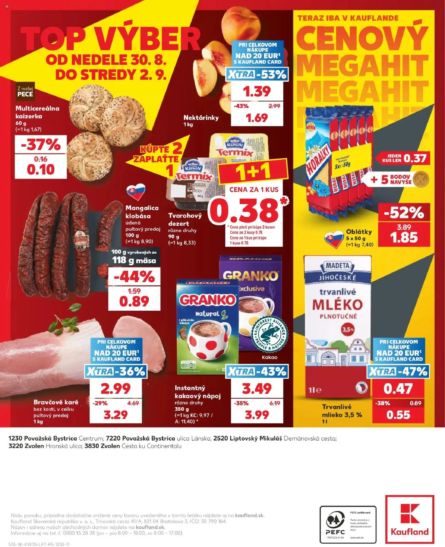 Nové Kaufland akcie – leták je platný od 27.08.2026 | Strana: 76 | Produkty: Klobása, Termix, Granko, Horálky