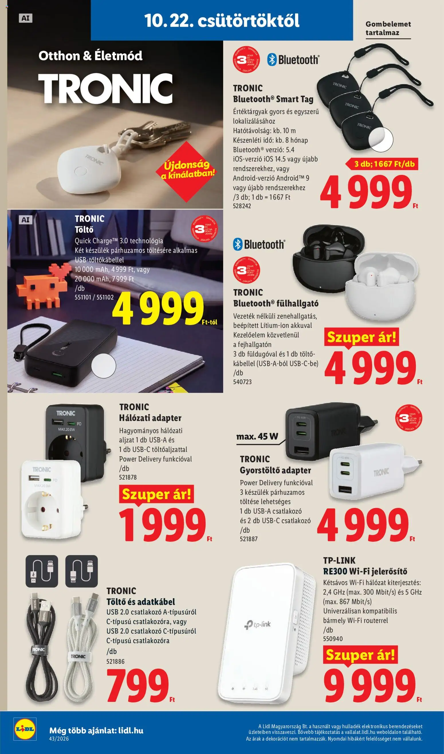 Lidl akciós ujság - amely érvényes a következő dátumtól: 2026.10.22. | Oldal: 12 | Termékek: Fülhallgató, Csatlakozó, USB, Töltő