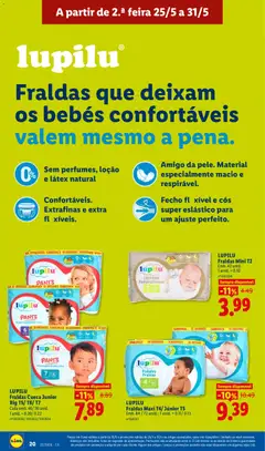 Pré-visualização Lidl folheto válido de 25.05.2026 | Página: 20 | Produtos: Fraldas