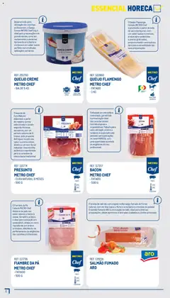 Pré-visualização SALMÃO FUMADO ARO, Prancha de salmão com origem na Noruega, fumado de forma natural, com um leve toque a fumo e uma textura cremosa no paladar. O salmão fumado ARO é uma opção versátil, ideal para diversas preparações, desde aperitivos e entradas a saladas ou pratos principais. válido de 01/07/2025 | Página: 12 | Produtos: Bacon, Pratos, Sal, Salmão