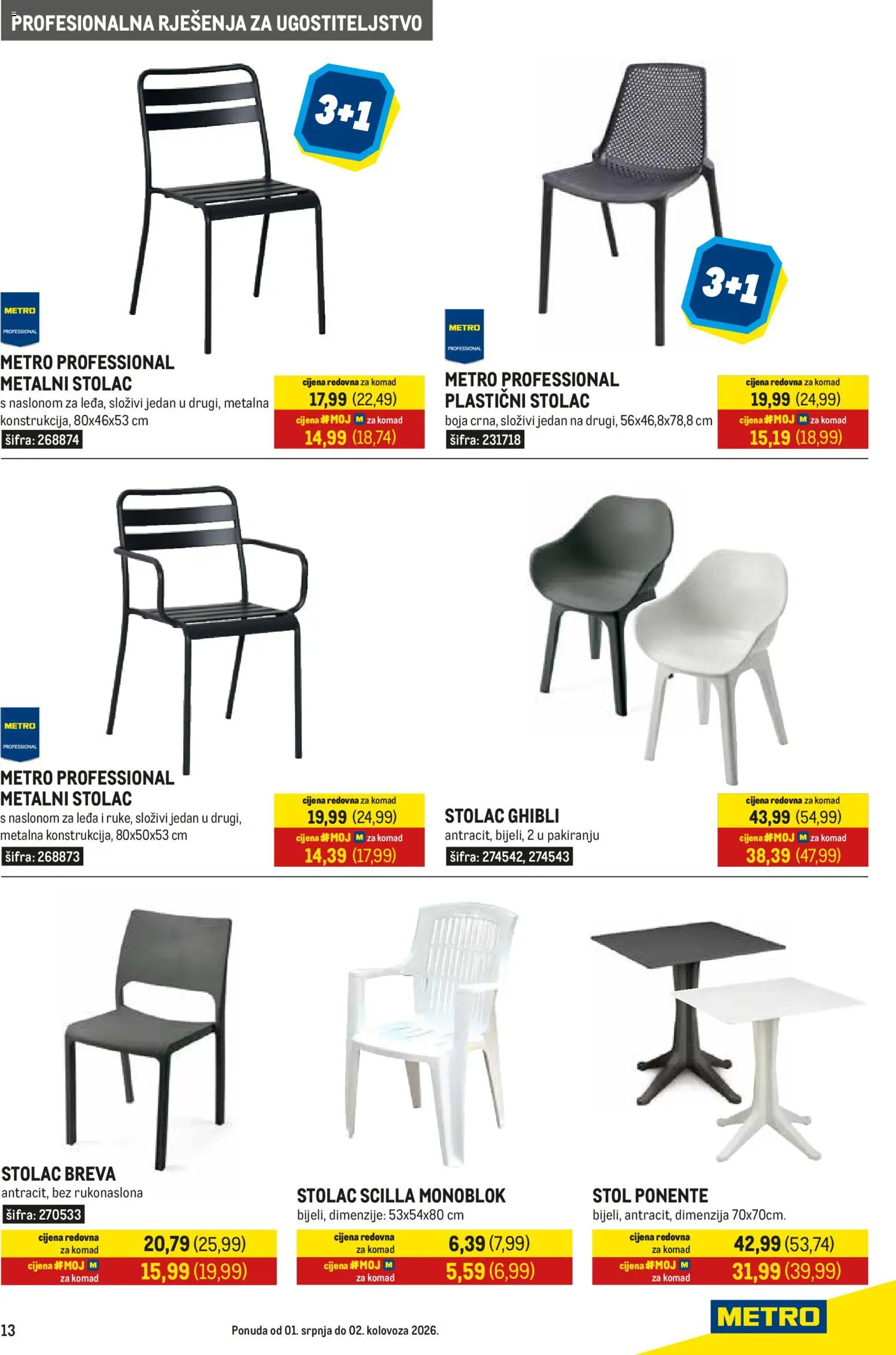 Metro katalog | vrijedi od 01.07.2026 | Stranica: 13 | Proizvodi: Stol