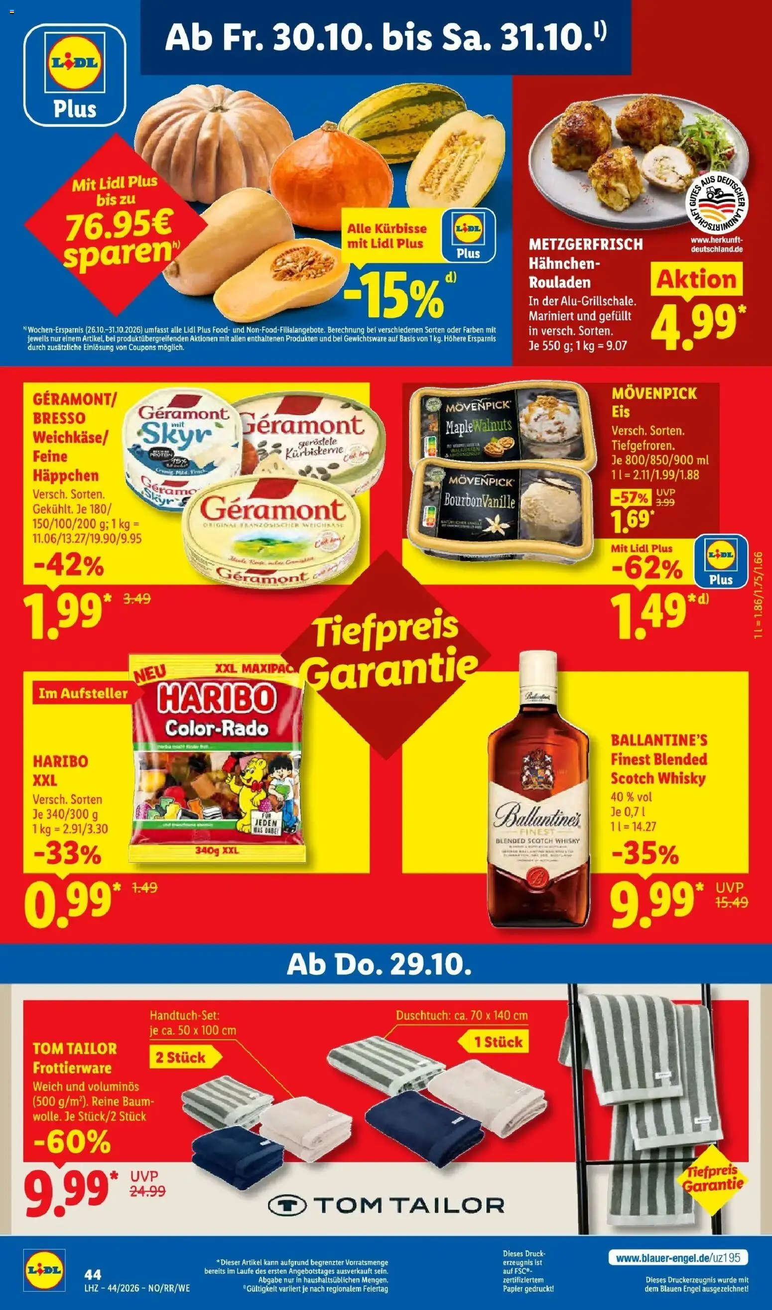 Lidl Prospekt Künzell (ab 26.10.2026) zum Blättern » Angebote | Seite: 68 | Produkte: Hahnchen, Haribo, Bresso, Movenpick eis