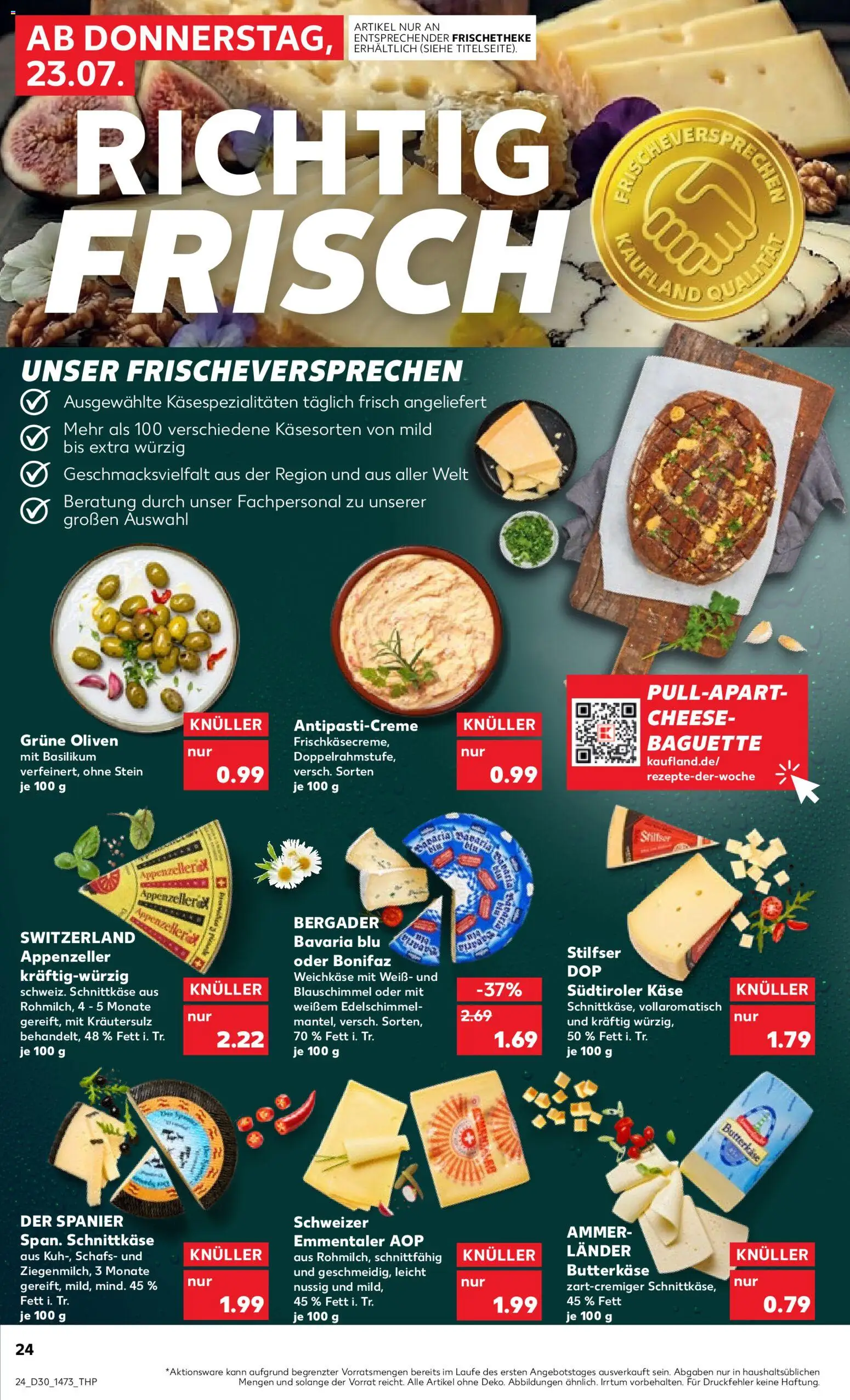 Kaufland Prospekt – gültig ab 23.07.2026 | Seite: 24 | Produkte: Käse, Baguette