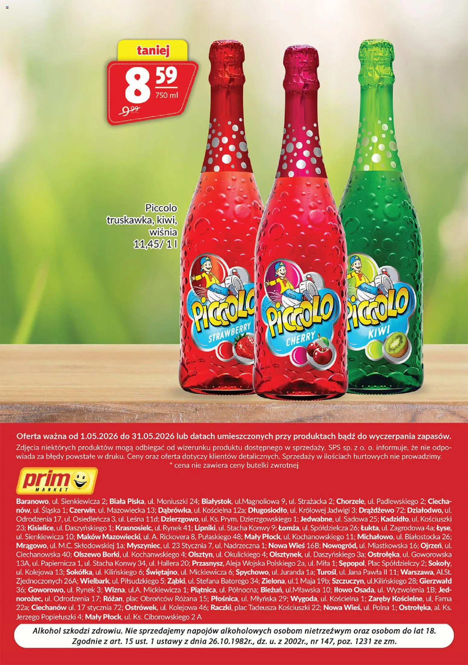 Prim Market gazetka - Oferta alkoholowa od 01.05.2026 | Strona: 12 | Produkty: Kiwi, Alkohol