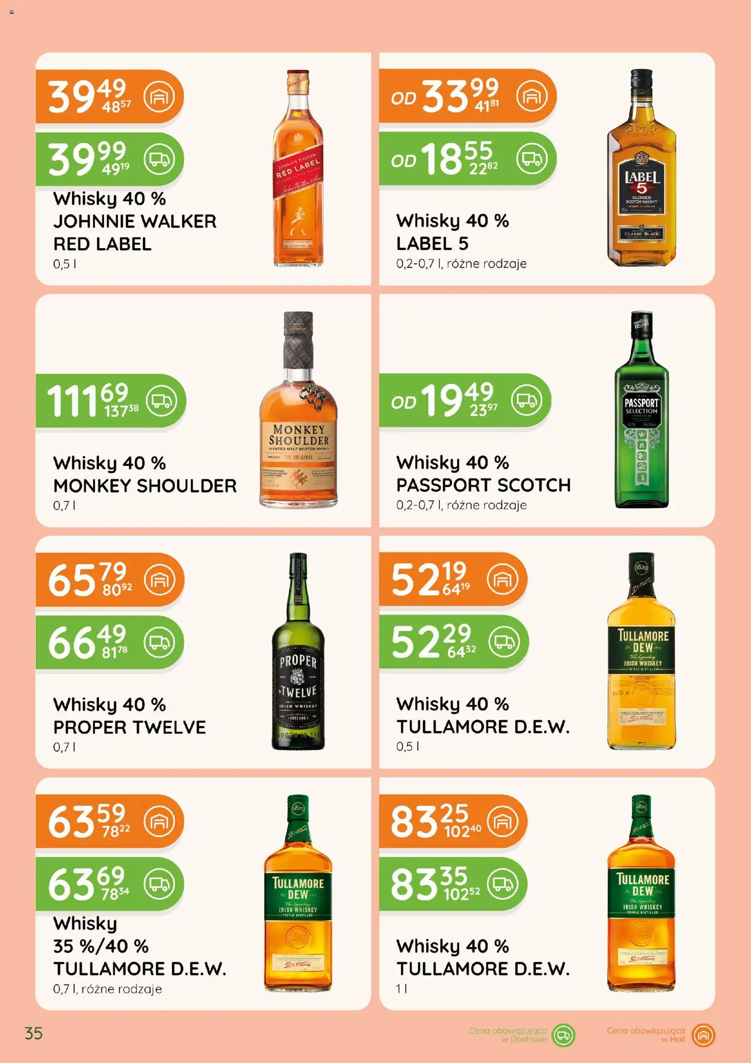 Eurocash gazetka - Katalog Alkoholowy od 01.10.2026 | Strona: 35 | Produkty: Scotch whisky, Irish whiskey, Red label, Passport Scotch