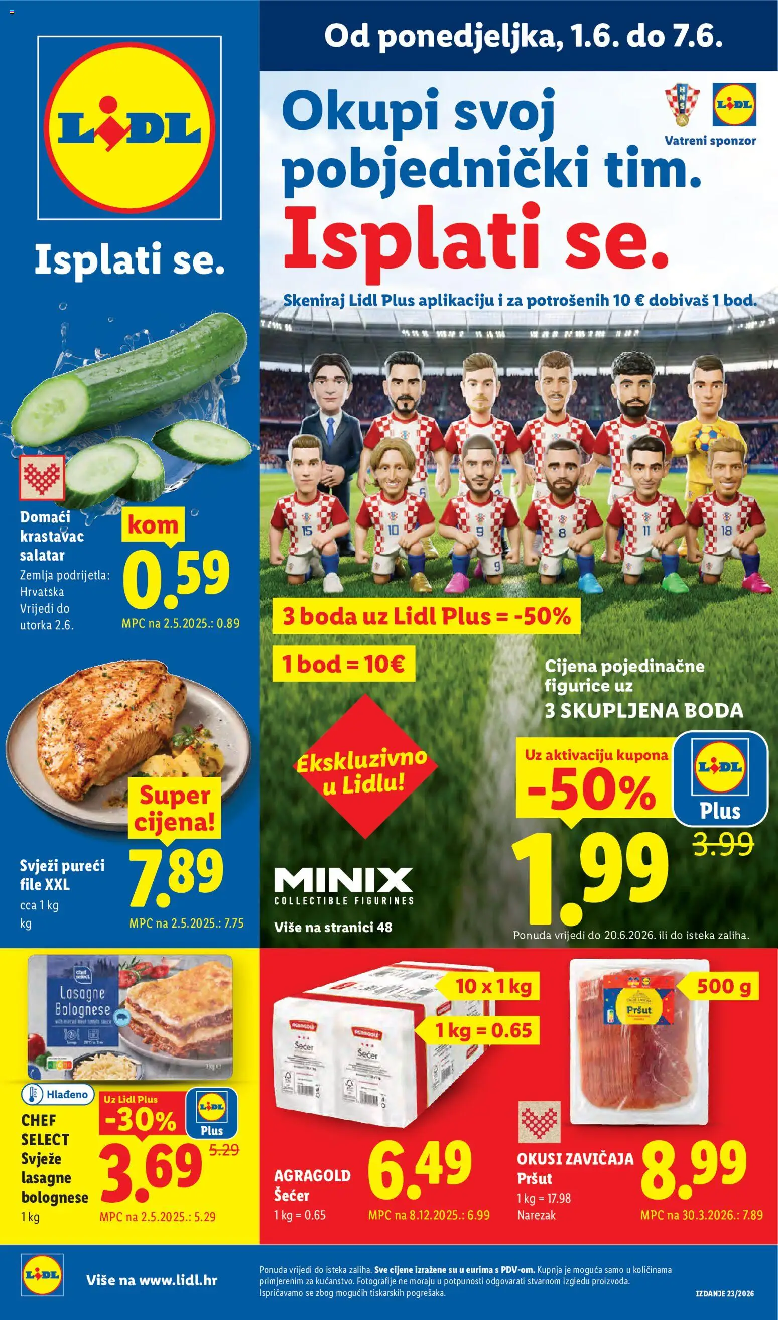 Lidl katalog | vrijedi od 01.06.2026 | Stranica: 1 | Proizvodi: Lasagne, Pršut, Narezak, Krastavac