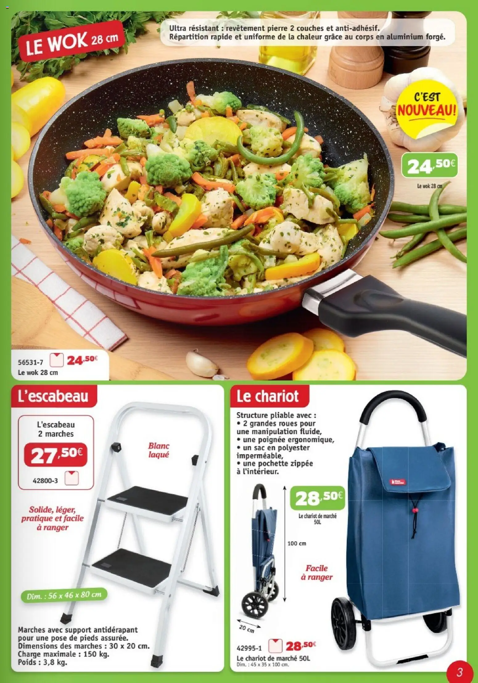 {H1} | Page: 3 | Produits: Couches, Sac, Chariot de marche, Laque