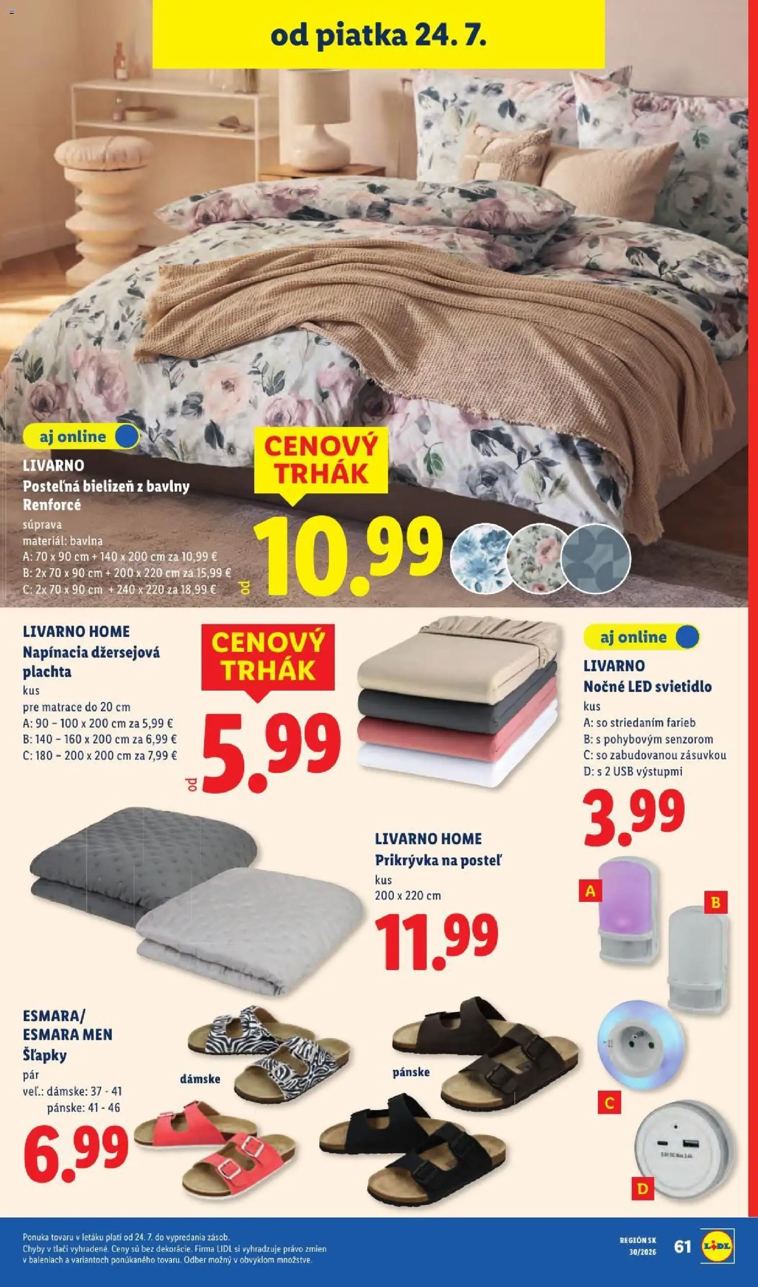 Nové Lidl akcie – leták je platný od 20.07.2026 | Strana: 102 | Produkty: Matrace, Plachta, Posteľ, Svietidlo