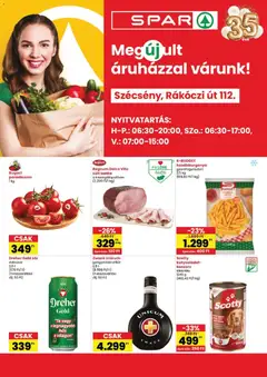 Spar Szécsény szórólap - amely érvényes a következő dátumtól: 2026.07.16. | Oldal: 1 | Termékek: Kutyaeledel, Sonka, Sör, Paradicsom