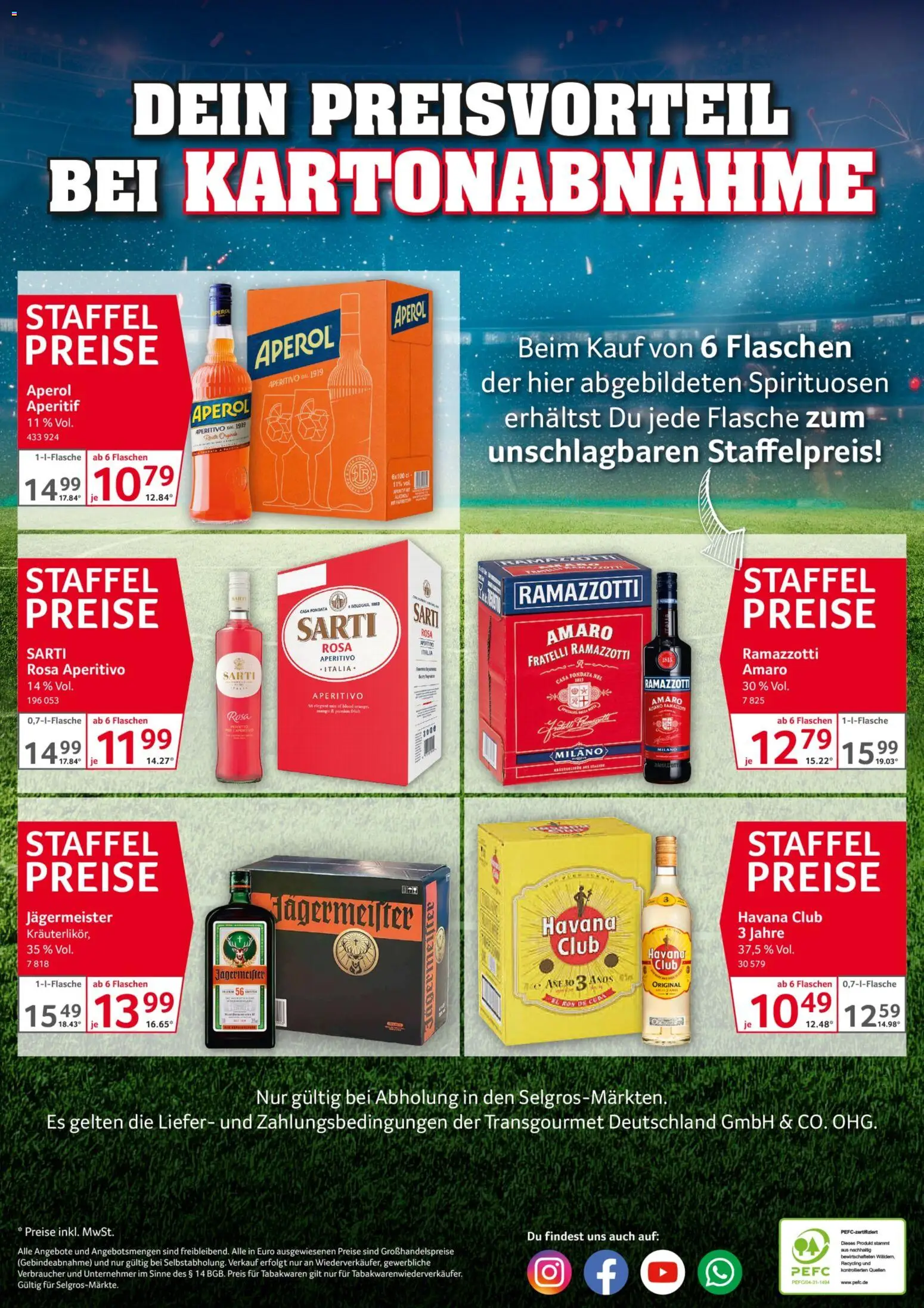 Selgros Fussball Sommer – gültig ab 28.05.2026 | Seite: 16 | Produkte: Havana club, Jägermeister, Aperol, Ramazzotti