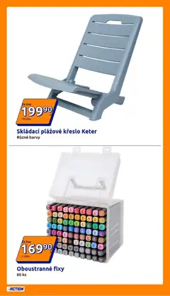 Náhled letáku Action leták od 15.07.2026 | Strana: 8 | Produkty: Fixy, Křeslo, Barvy