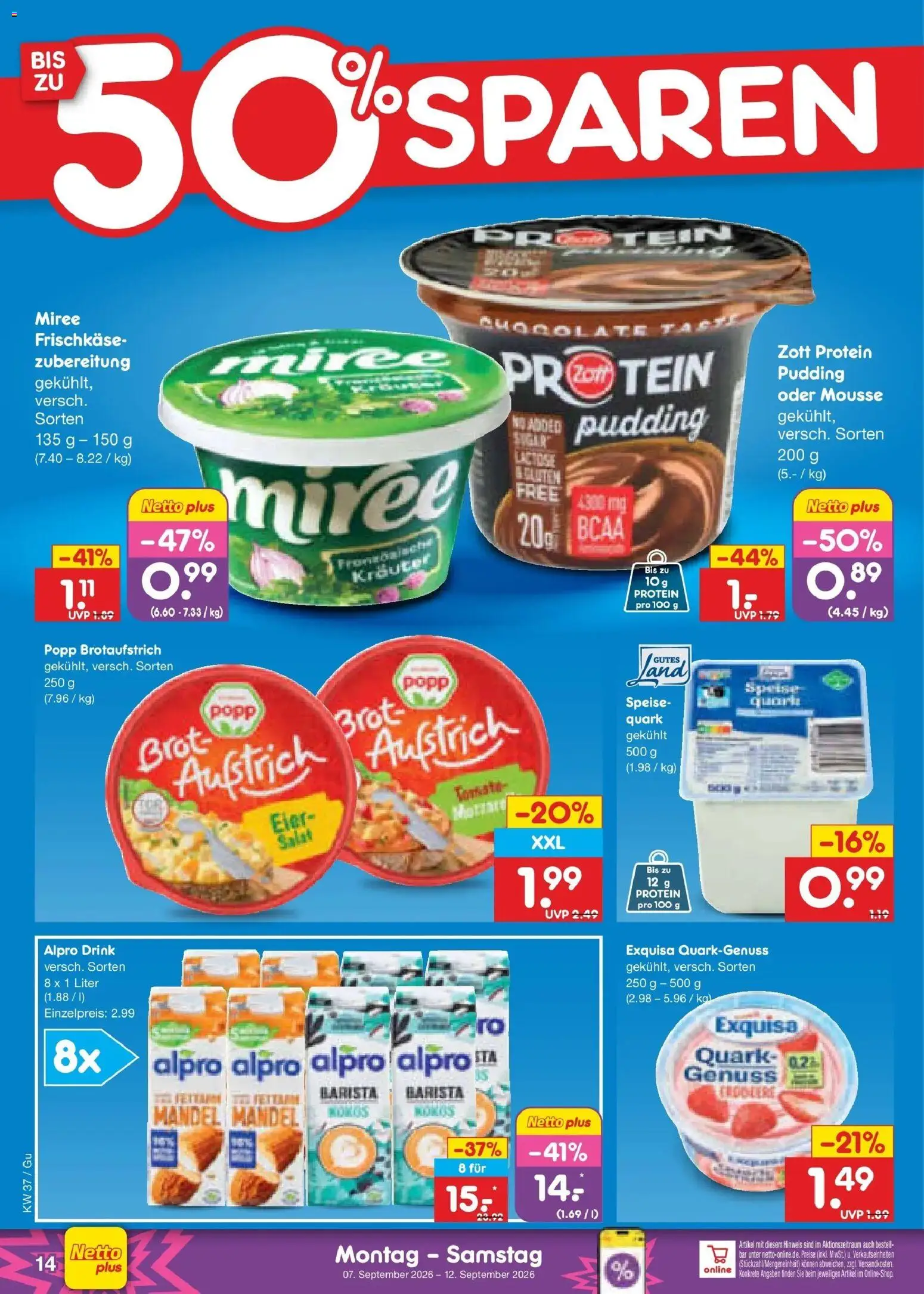 Netto Marken-Discount Prospekt Machern – gültig ab 07.09.2026 | Seite: 20 | Produkte: Quark, Eier, Alpro, Salat