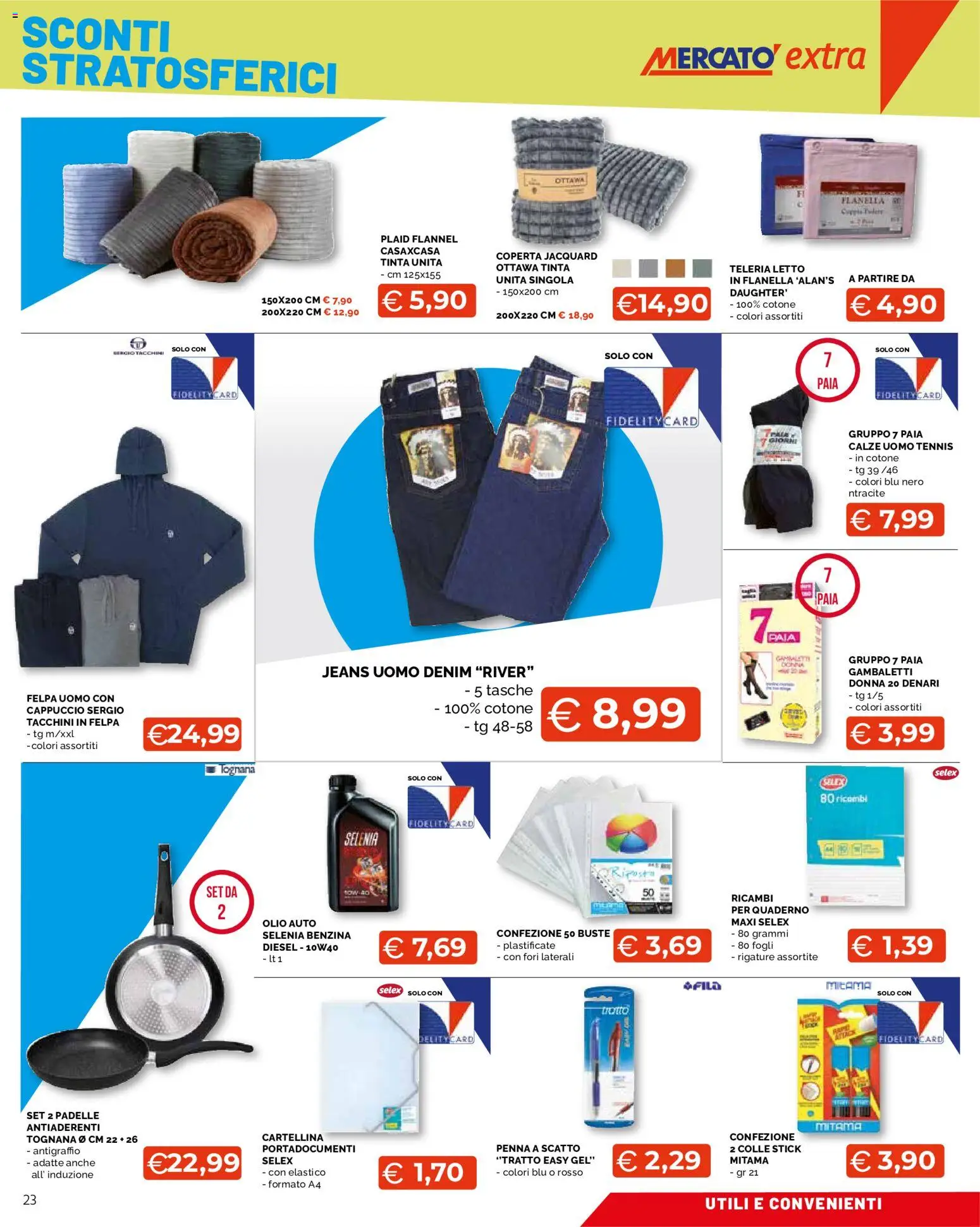 Volantino Mercatò del 17/09/2026 | Pagina: 23 | Prodotti: Plaid, Felpa, Quaderno, Letto