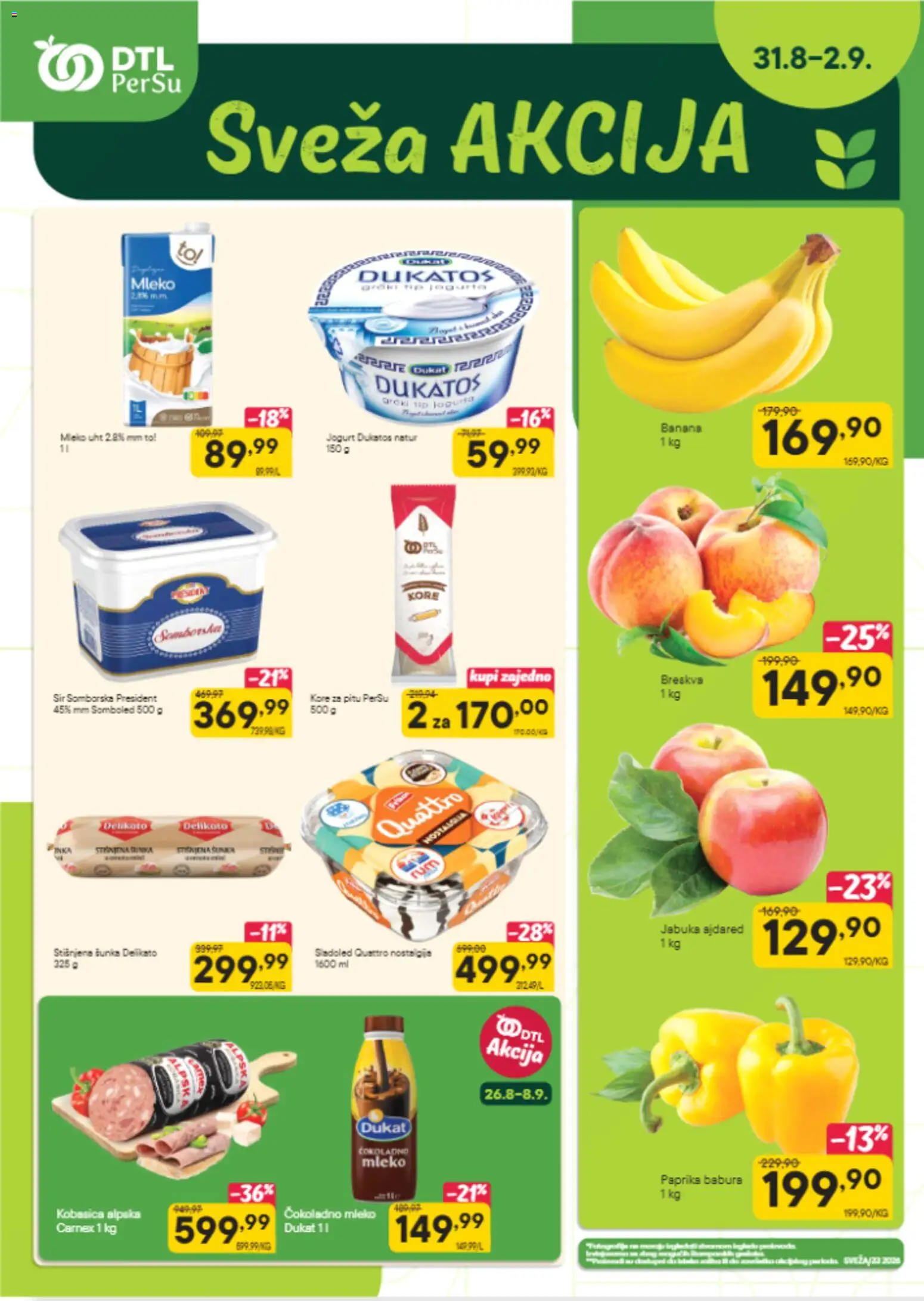 PerSu katalog - važi od 31.08.2026 | Strana: 1 | Proizvode: Paprika, Jogurt, Breskva, Paprika babura