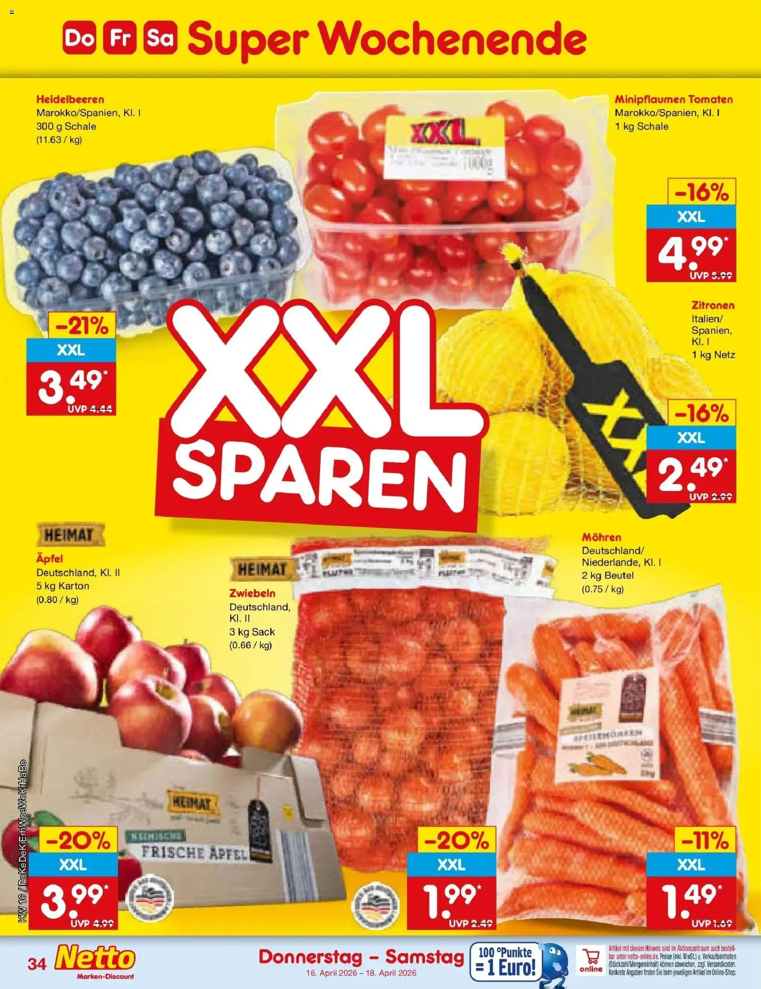 Netto Marken-Discount Prospekt Wuppertal	 – gültig ab 13.04.2026 | Seite: 52 | Produkte: Äpfel, Heidelbeeren, Zwiebeln, Zitronen