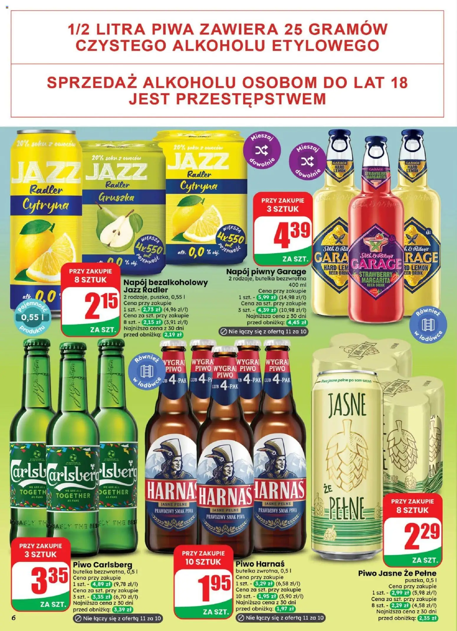 Dino gazetka - Weekendowe Okazje od 16.10.2026 | Strona: 6 | Produkty: Gruszka, Radler, Carlsberg, Harnaś