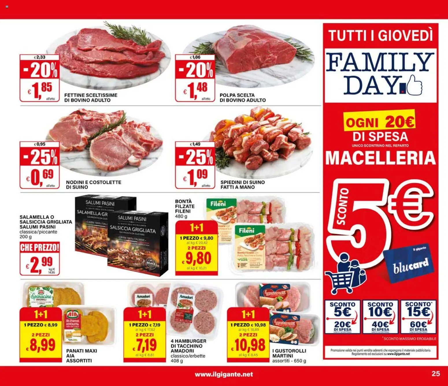 Volantino Il Gigante del 04.06.2026 | Pagina: 25 | Prodotti: Bovino, Tacchino, Hamburger, Spiedini