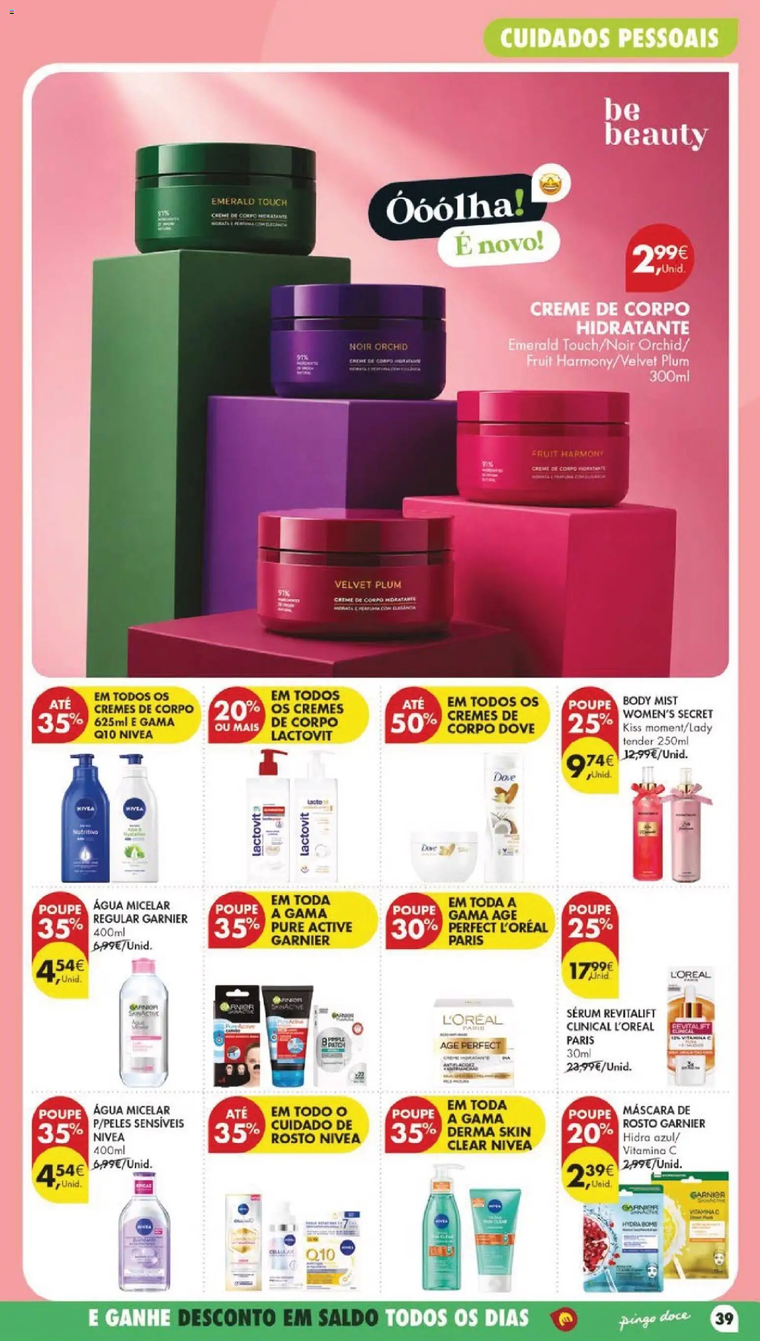 Pingo Doce folheto │ válido de 07/07/2026 | Página: 45 | Produtos: Agua, Água micelar, Sérum, Creme