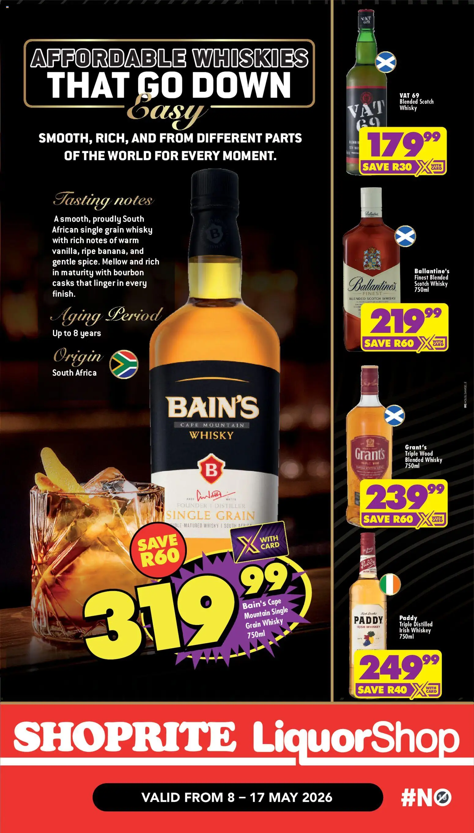 New Shoprite catalogue – valid from 08.05.2026 | Page: 3 | Products: Bourbon, Whiskey