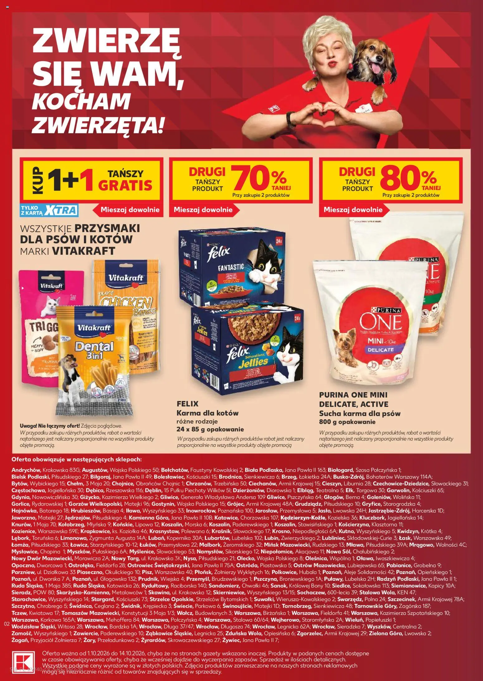 Kaufland Polsko leták - Katalog z karmami i akcesoriami dla zwierzaków od 01.10.2026 | Strana: 18 | Produkty: Felix, Purina, Purina one