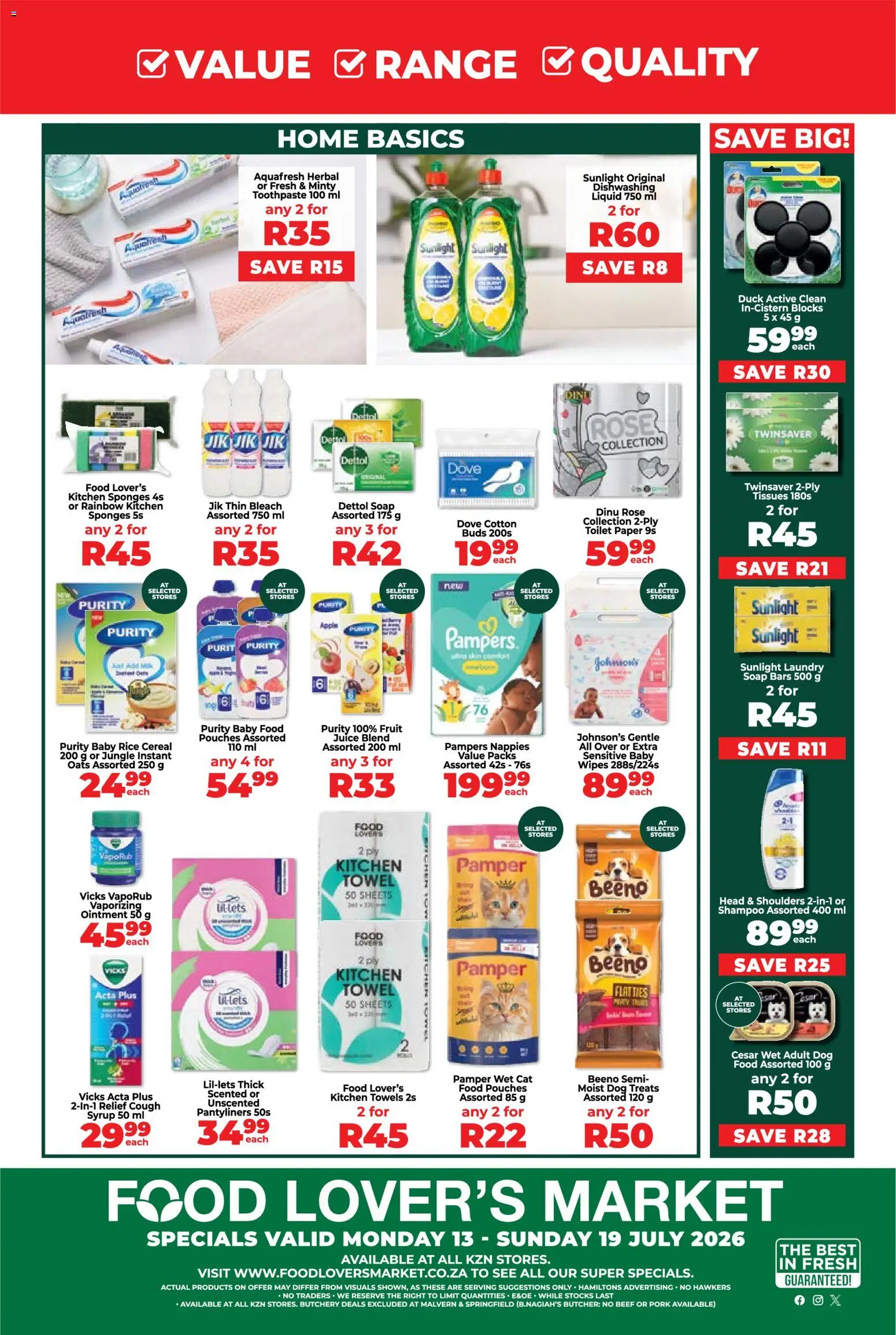 New Food Lover's Market catalogue – valid from 13/07/2026 | Page: 8 | Products: Beef, Syrup, Paper, Dog food