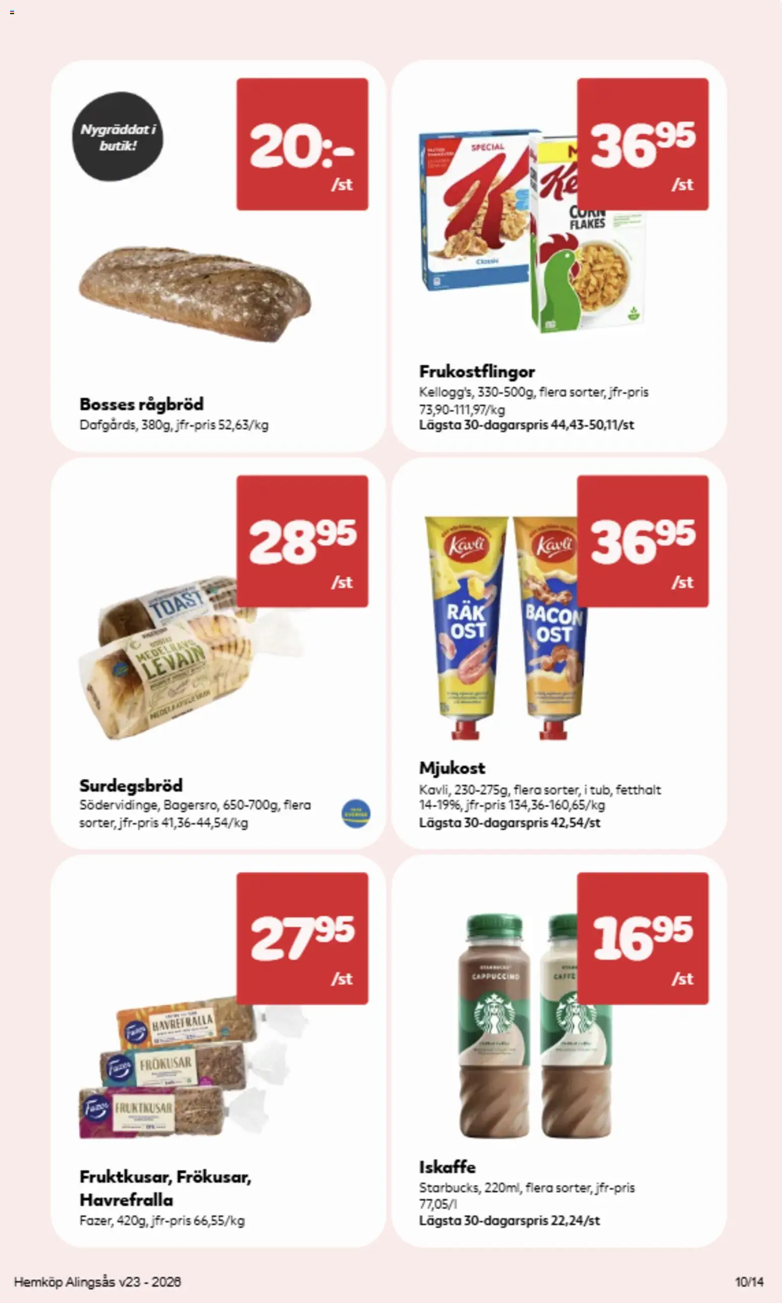 Hemköp reklamblad aktuell från 01.06.2026 | Sida: 7 | Produkter: Bacon, Levain, Iskaffe, Mjukost