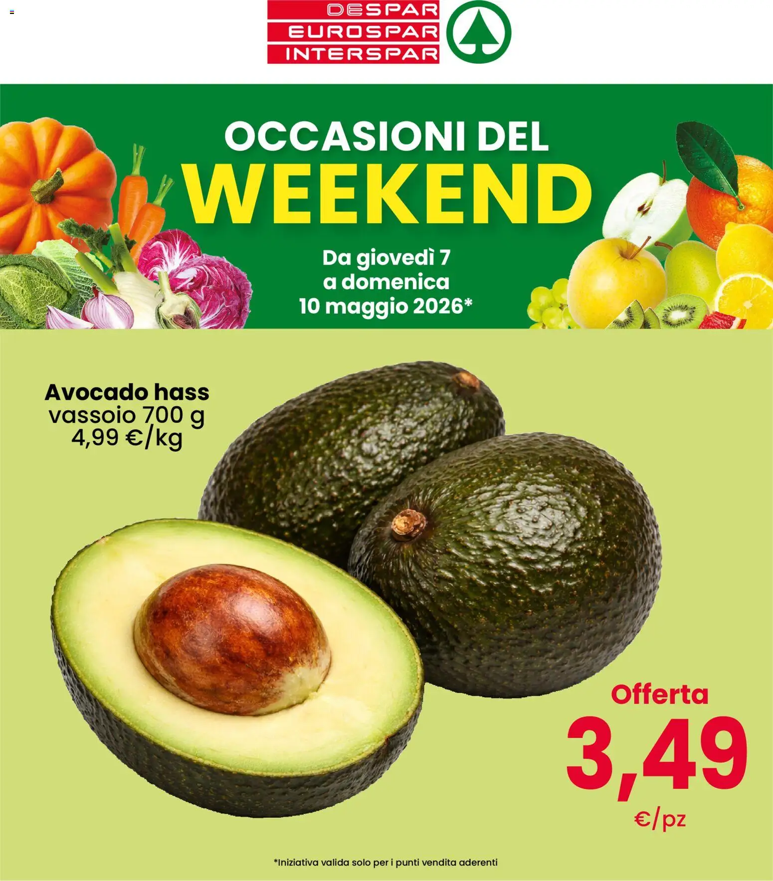 Volantino Eurospar del 07.05.2026 | Pagina: 1 | Prodotti: Avocado, Vassoio