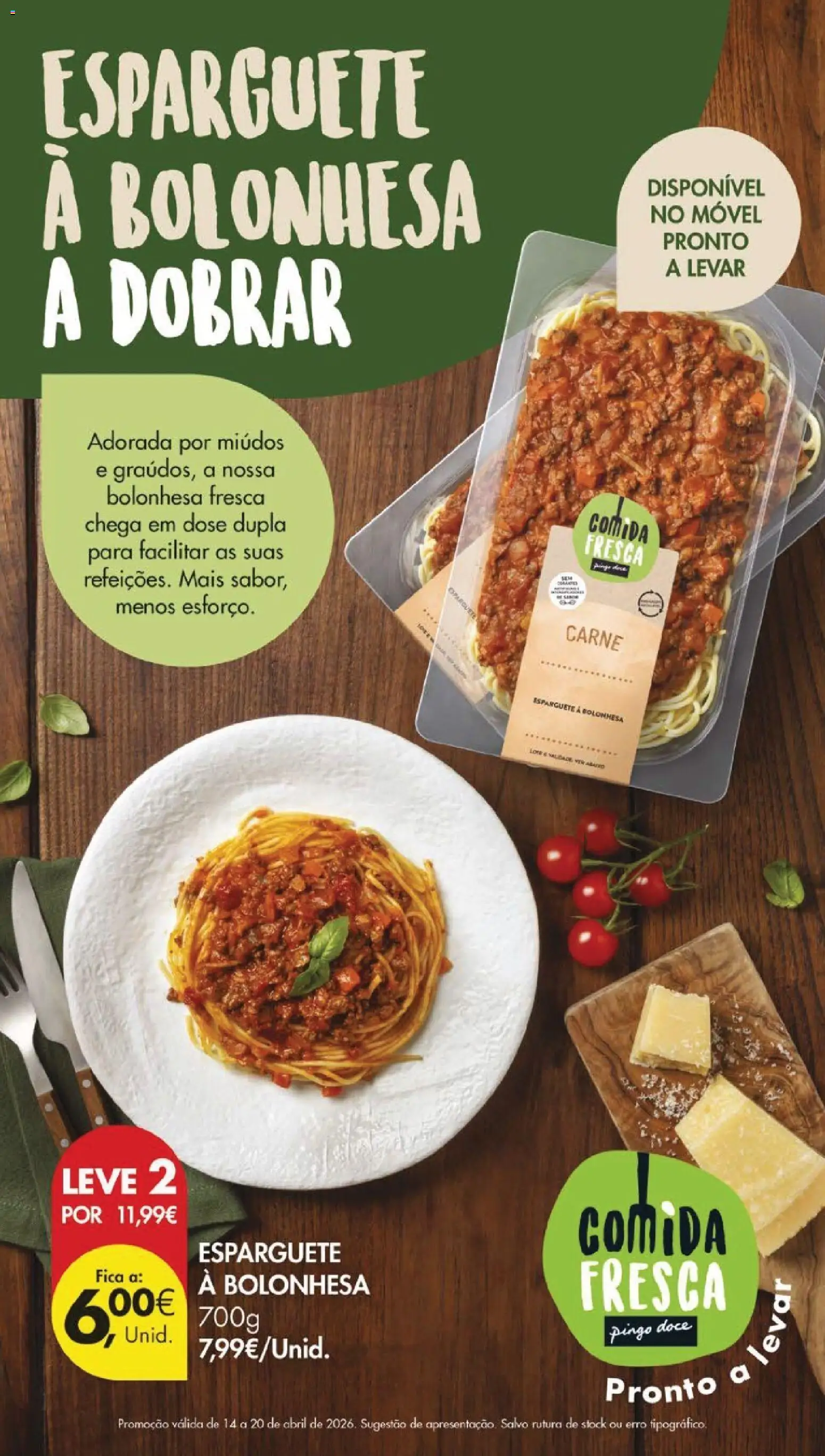 Pingo Doce folheto │ válido de 14.04.2026 | Página: 12 | Produtos: Esparguete, Carne