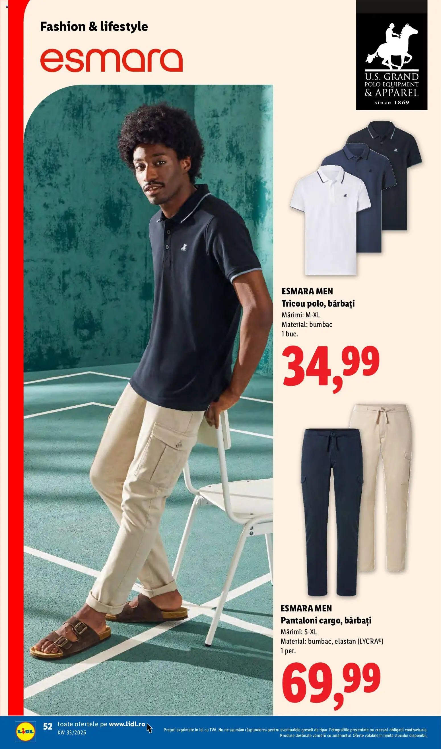 Noul catalog Lidl – valabil de la 10.08.2026 | Pagină: 52 | Produse: Sport, Tricou, Pantaloni