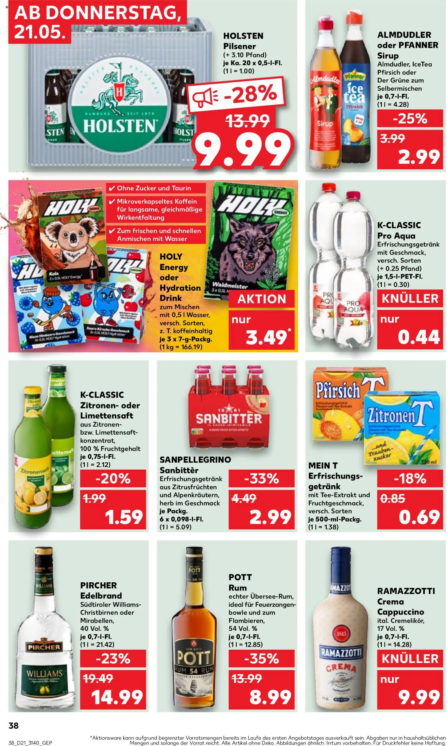 Kaufland Prospekt Leipzig	 – gültig ab 21.05.2026 | Seite: 38 | Produkte: Trauben, Wasser, Zucker, Pfirsich