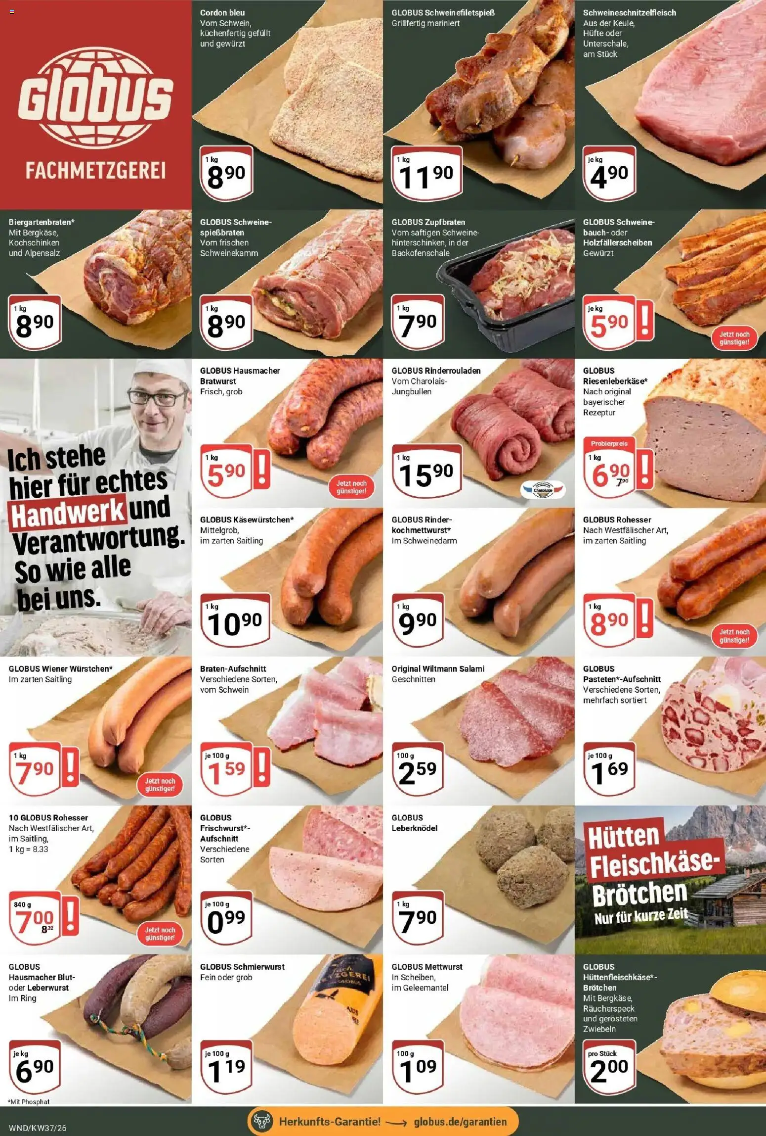 Globus Prospekt St. Wendel – gültig ab 07.09.2026 | Seite: 12 | Produkte: Leberknödel, Rinderrouladen, Bratwurst, Zwiebeln