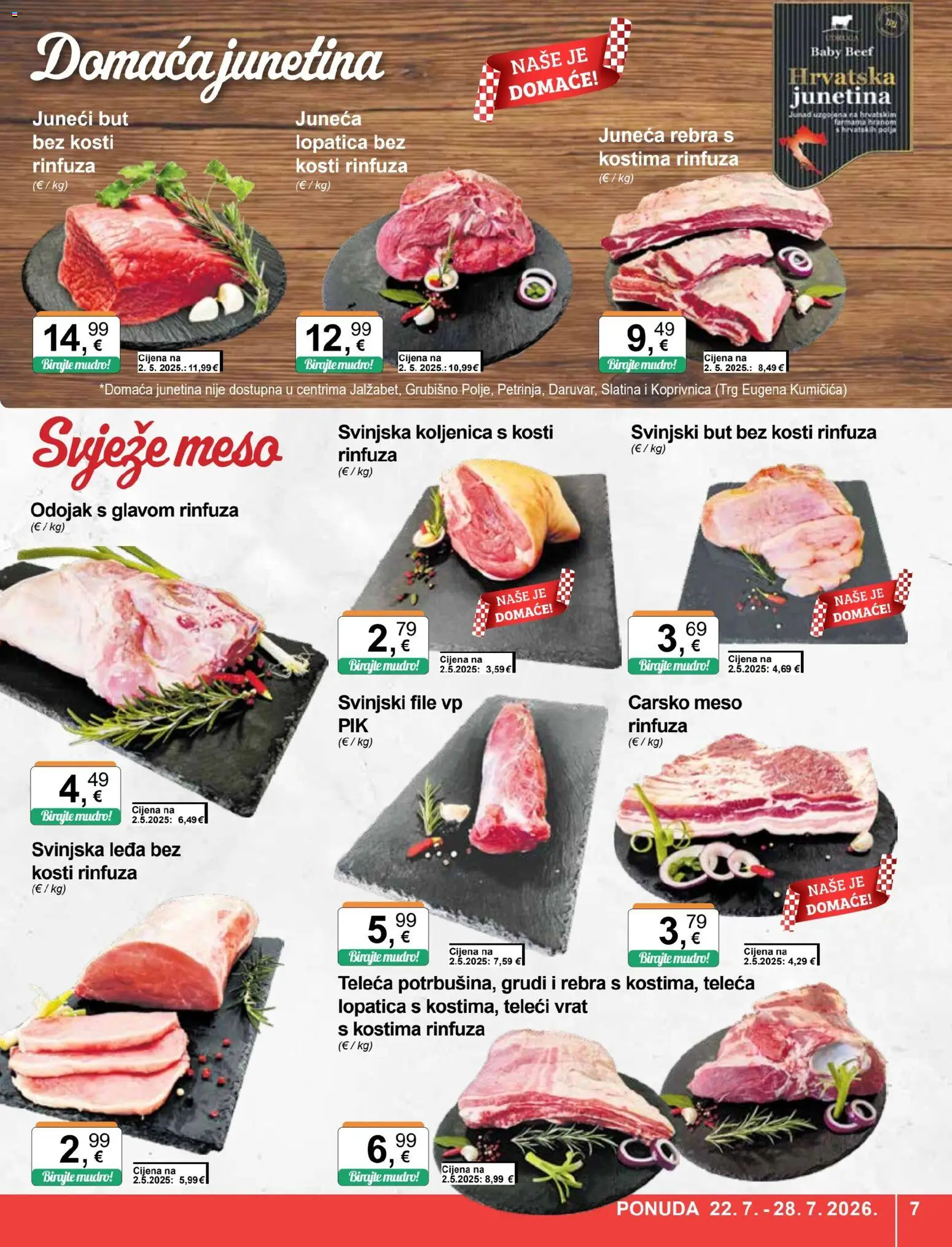 KTC katalog | vrijedi od 22.07.2026 | Stranica: 7 | Proizvodi: Vrat, Juneći but, Odojak, Svinjski file