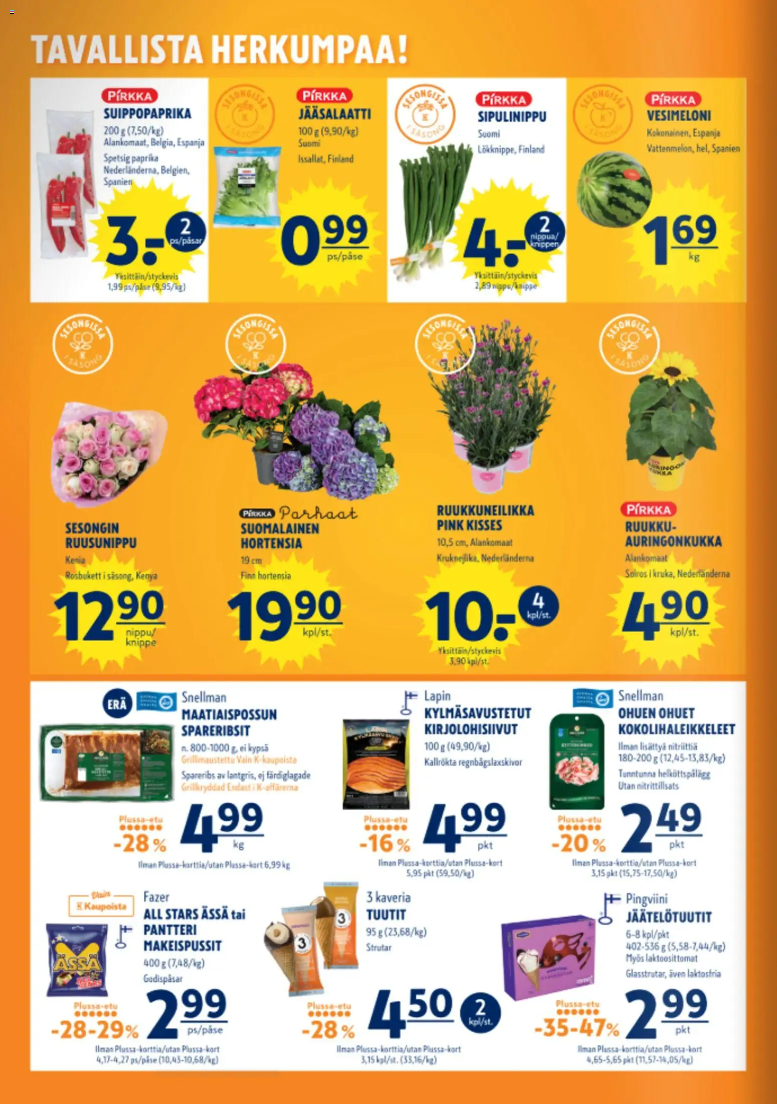 K-Supermarket tarjoukset – voimassa 04.06.2026 alkaen | Sivu: 2 | Tuotteet: Makeispussit, Vesimeloni, Paprika