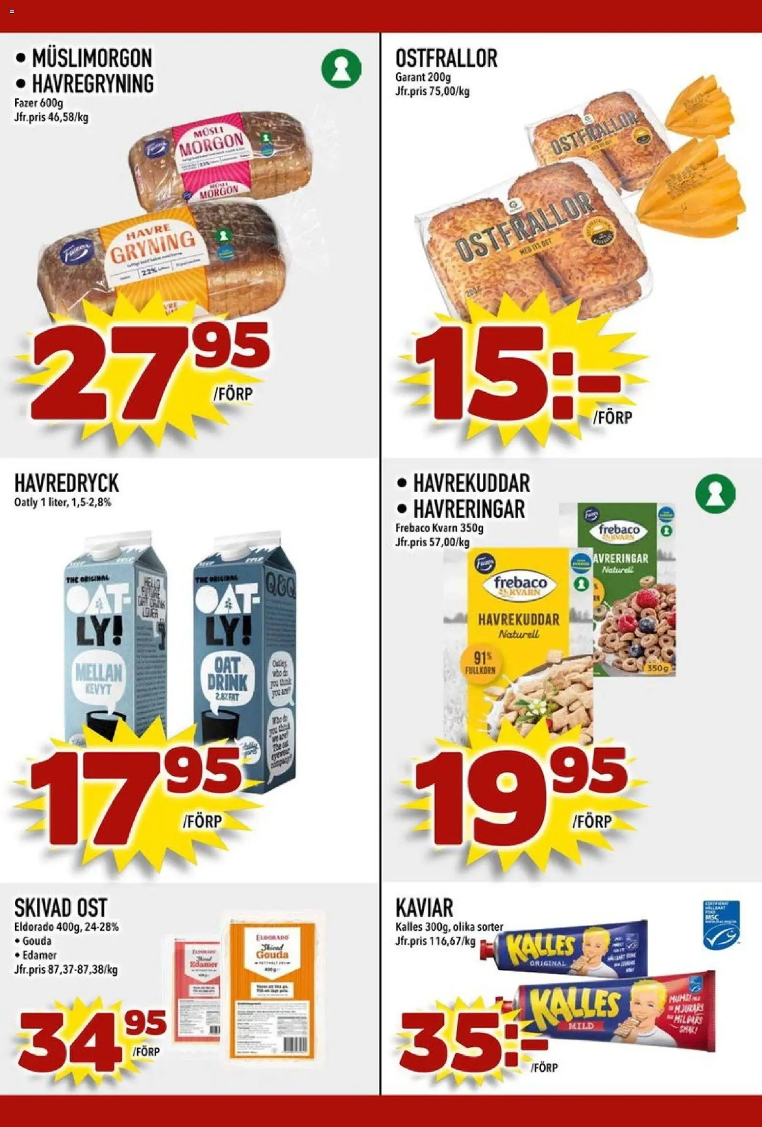 Din Mat reklamblad aktuell från 07/09/2026 | Sida: 4 | Produkter: Musli, Edamer, Havredryck, Skivad ost