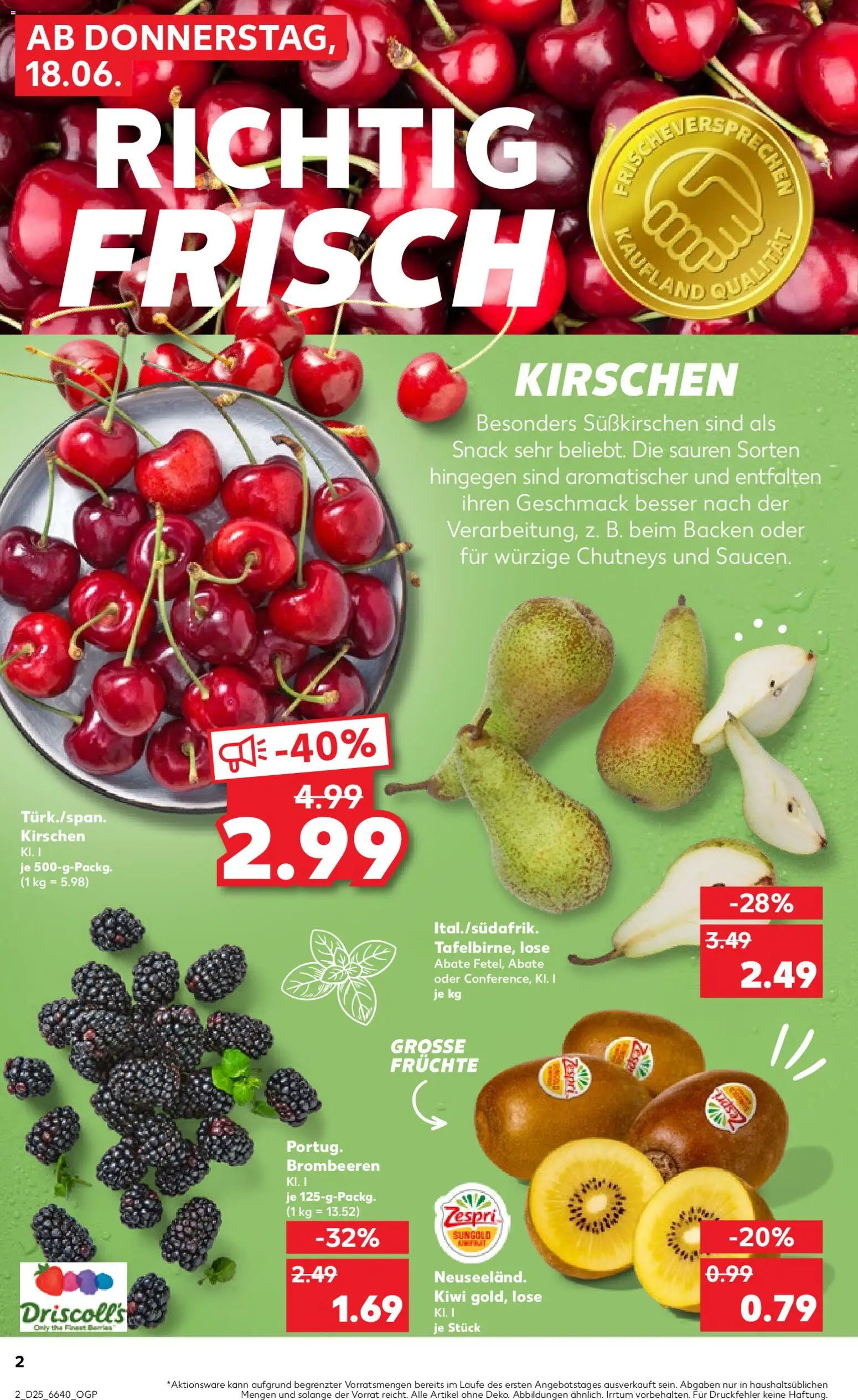 Kaufland Prospekt – gültig ab 18.06.2026 | Seite: 2 | Produkte: Kirschen, Kiwi