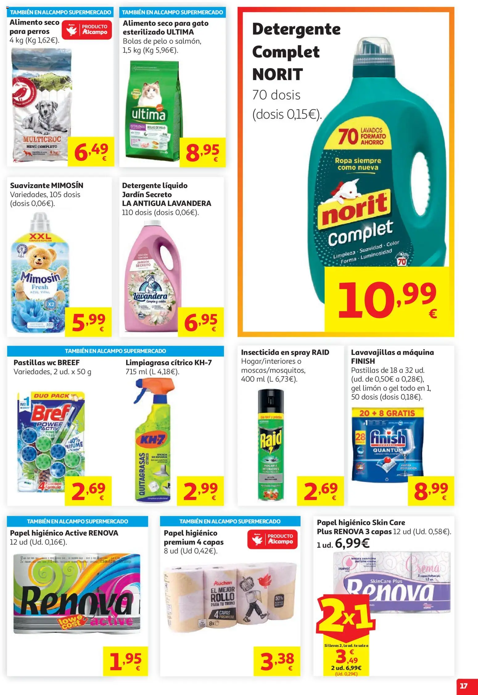 Alcampo HP Unico │ válido desde el 05.05.2026 | Página: 17 | Productos: Papel higienico, Crema, Ropa, Lavavajillas