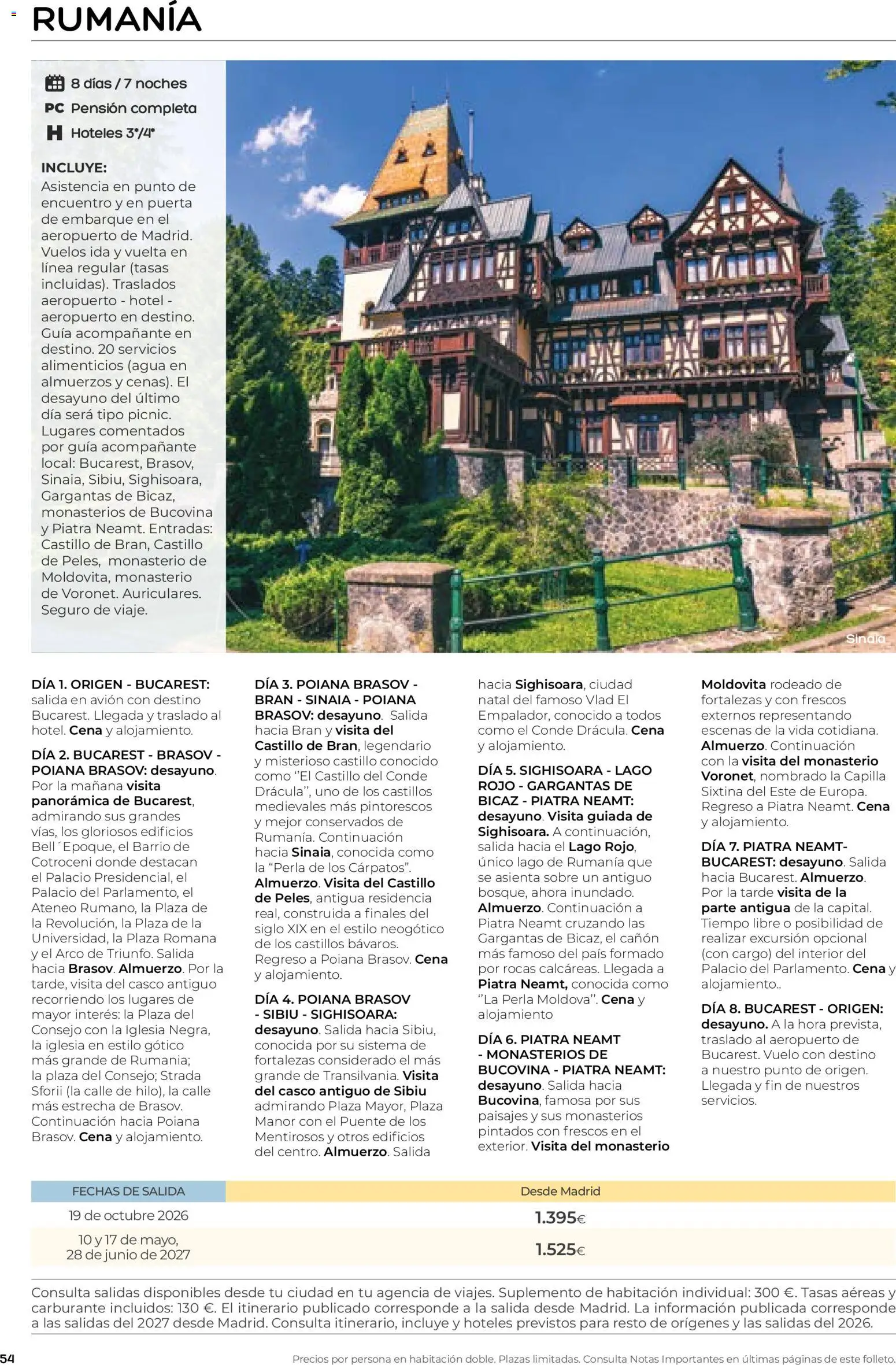 Viajes El Corte Inglés folleto Destinos Otoño y Primavera │ válido desde el 01/07/2026 | Página: 54 | Productos: PC, Agua