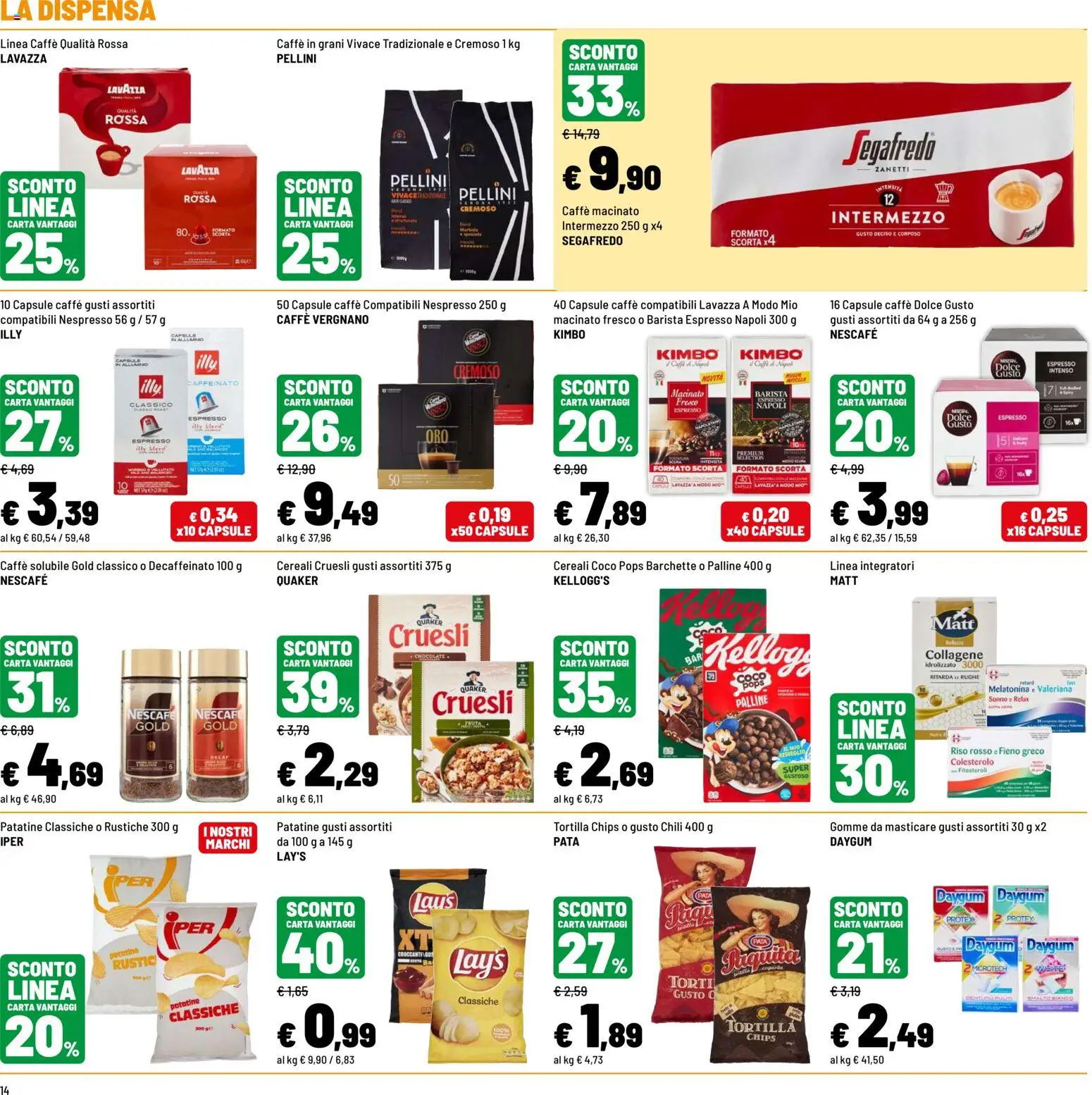 Volantino Iper del 20/07/2026 | Pagina: 14 | Prodotti: Caffè, Riso, Caffè in grani, Lavazza