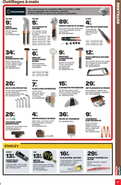 Brico Dépôt - Prévisualisation de Brico Dépôt L'officiel du bricolage valide à partir de 16.06.2026 | Page: 57 | Produits: Étui, Base, Clé, Marteau