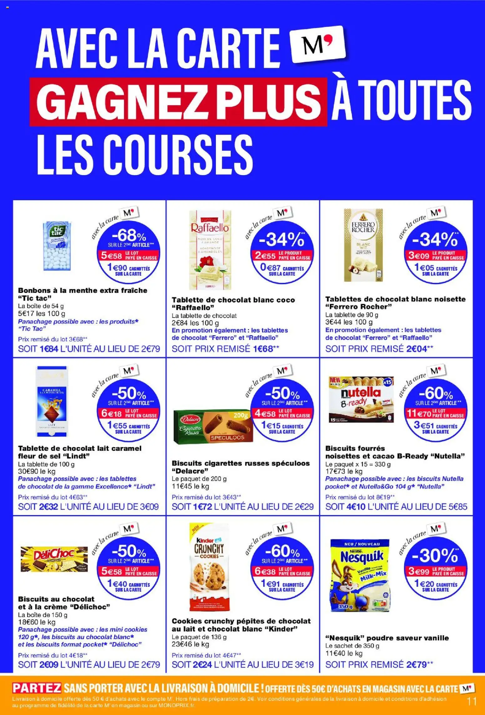 {H1} | Page: 11 | Produits: Tablettes de chocolat, Lait, Chocolat, Noix