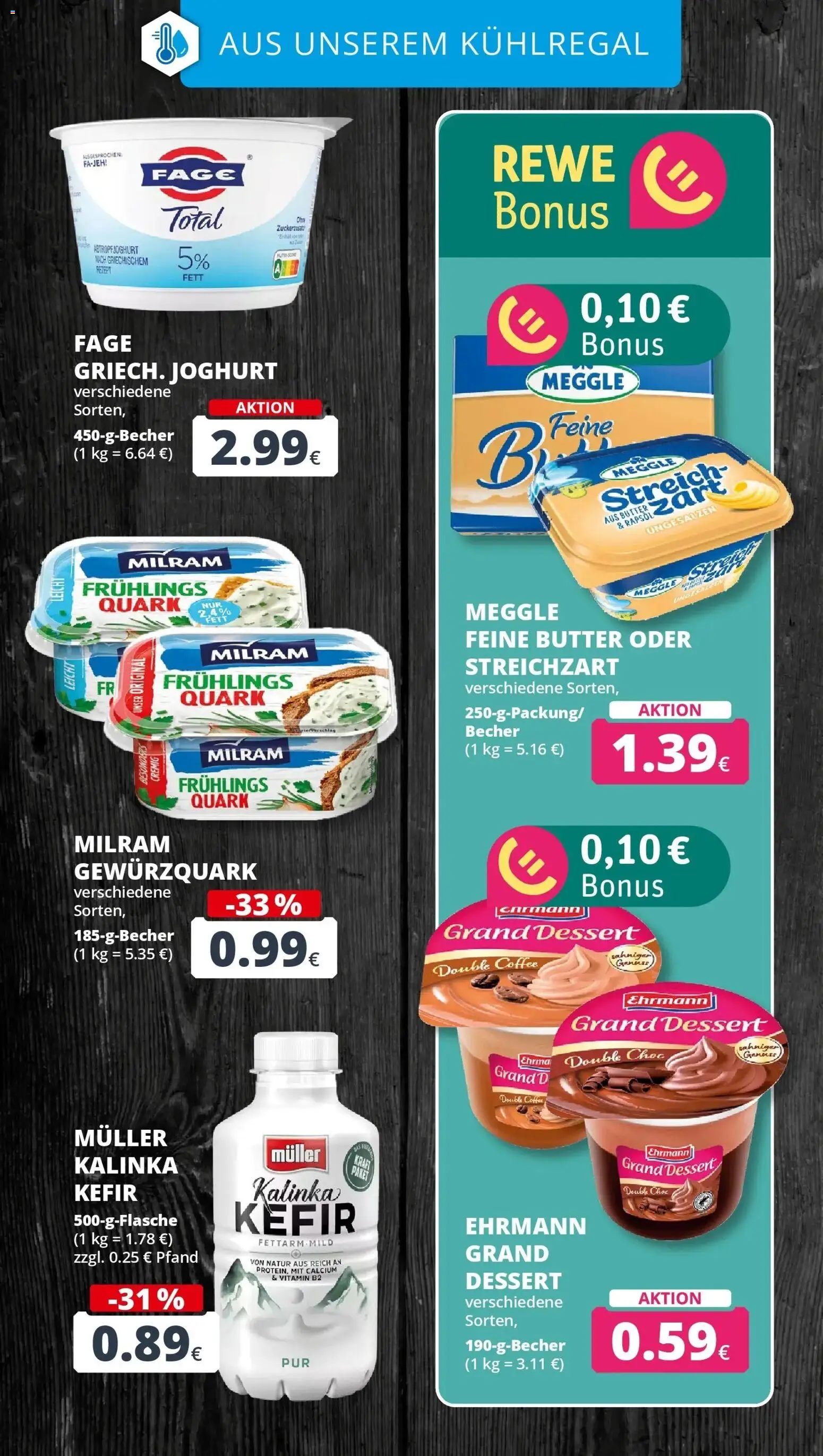 REWE Prospekt ab 07.09.2026 zum Blättern » Angebote | Seite: 20 | Produkte: Kefir, Quark, Butter, Ehrmann grand dessert