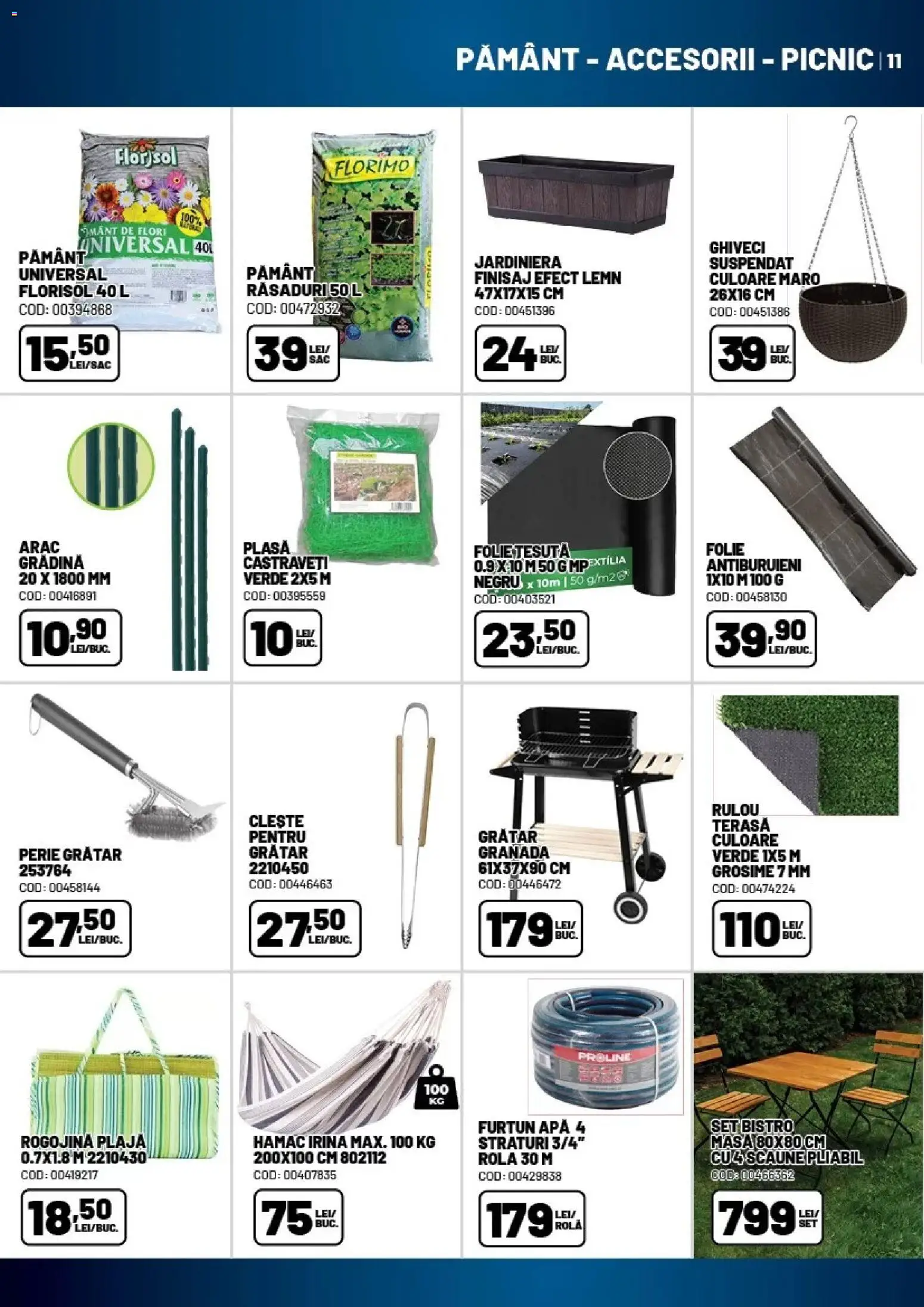 Noul catalog Ambient – valabil de la 16.04.2026 | Pagină: 11 | Produse: Masă, Rogojină, Perie, Accesorii picnic