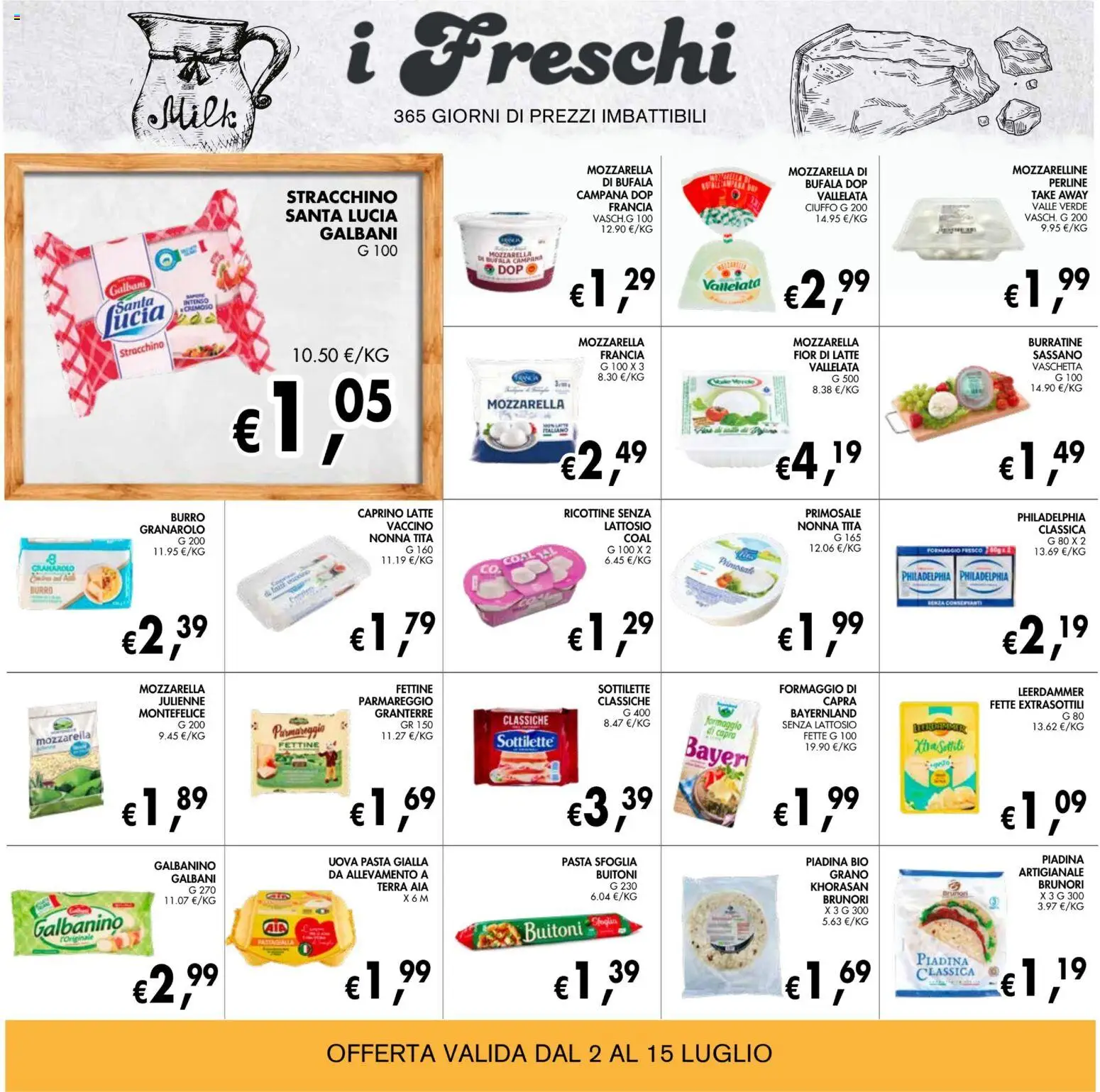 Volantino Coal del 02/07/2026 | Pagina: 10 | Prodotti: Pasta sfoglia, Mozzarella, Pasta, Stracchino