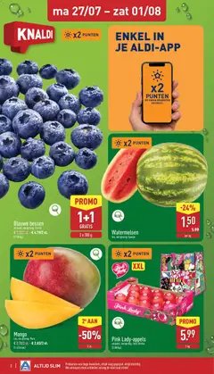 Aldi folder week 31 - Voorbeeld van een folder van Aldi, geldig van 27/07/2026 | Pagina: 2 | Producten: Groenten, Watermeloen, Mango