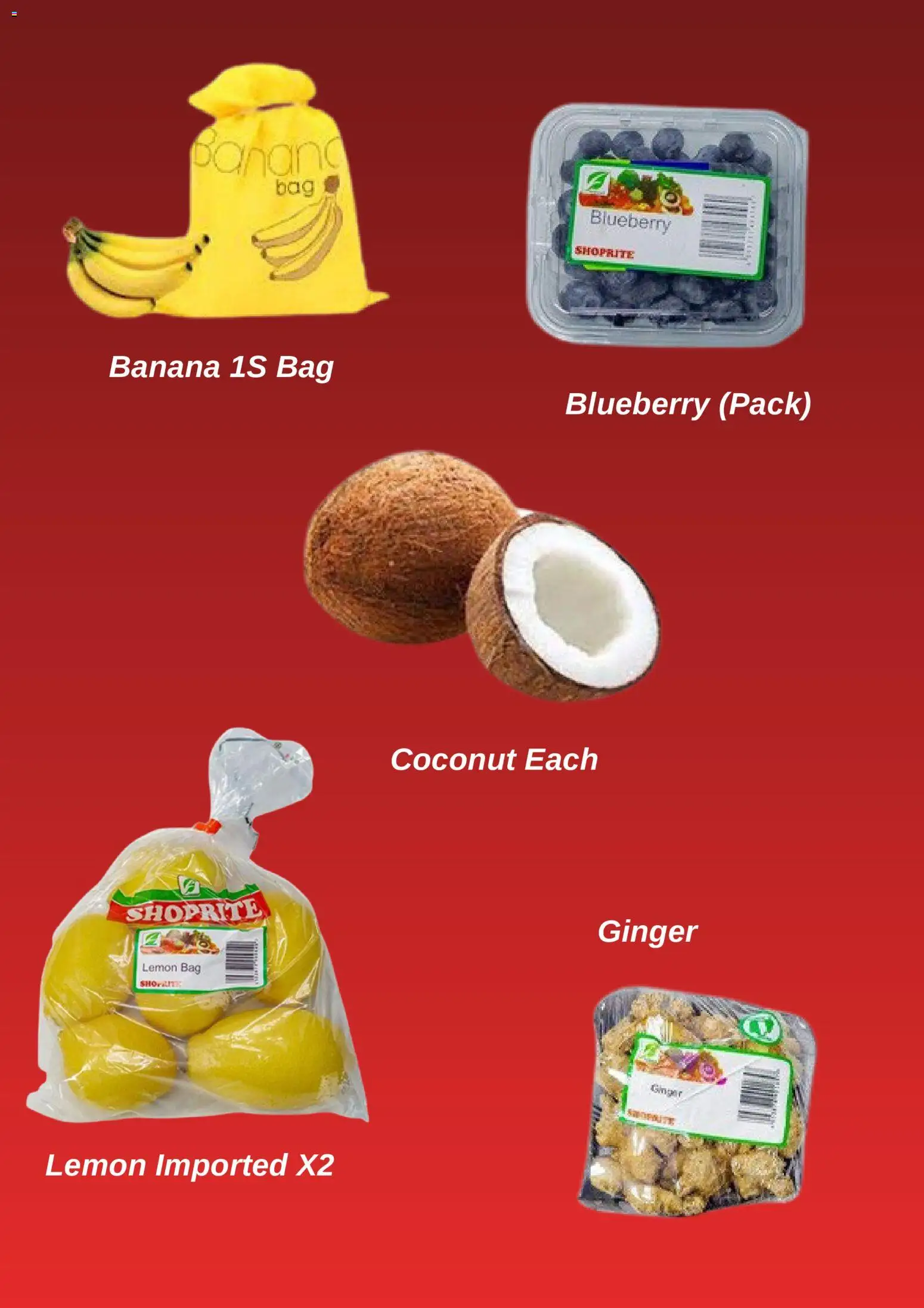 Shoprite Catalogue valid from 09/01/2026 | Page: 2 | Products: Coconut, Lemon, Ginger, Bag