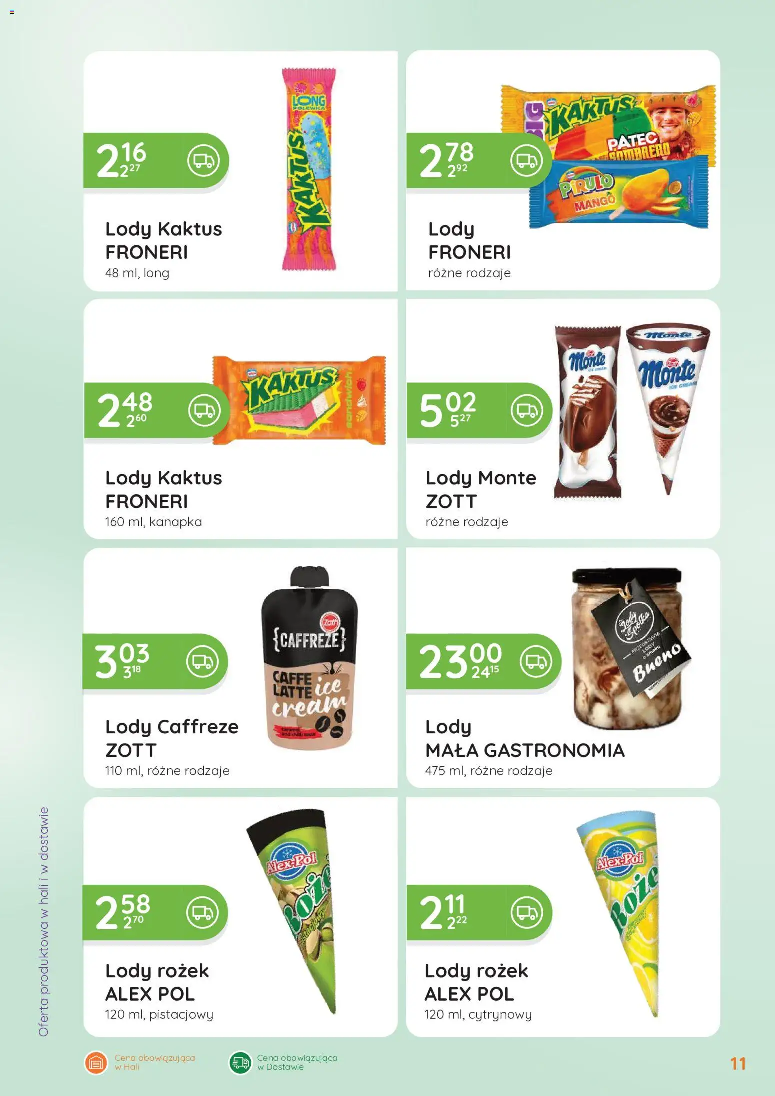 Eurocash gazetka - Oferta Handlowa od 04.05.2026 | Strona: 11 | Produkty: Mango, Chili, Lody Kaktus, Lody
