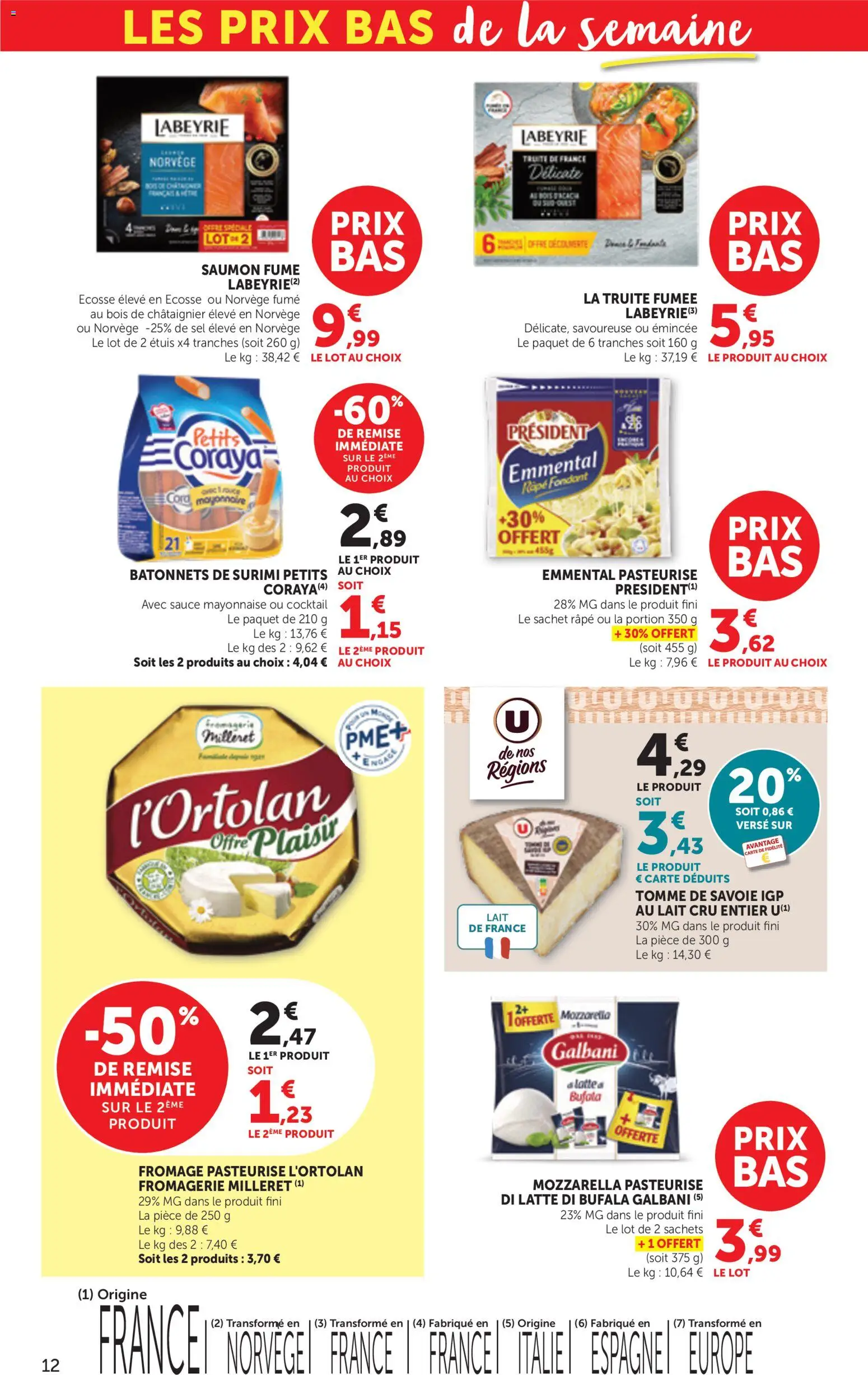 {H1} | Page: 12 | Produits: Saumon fumé, Mozzarella, Sel, Saumon