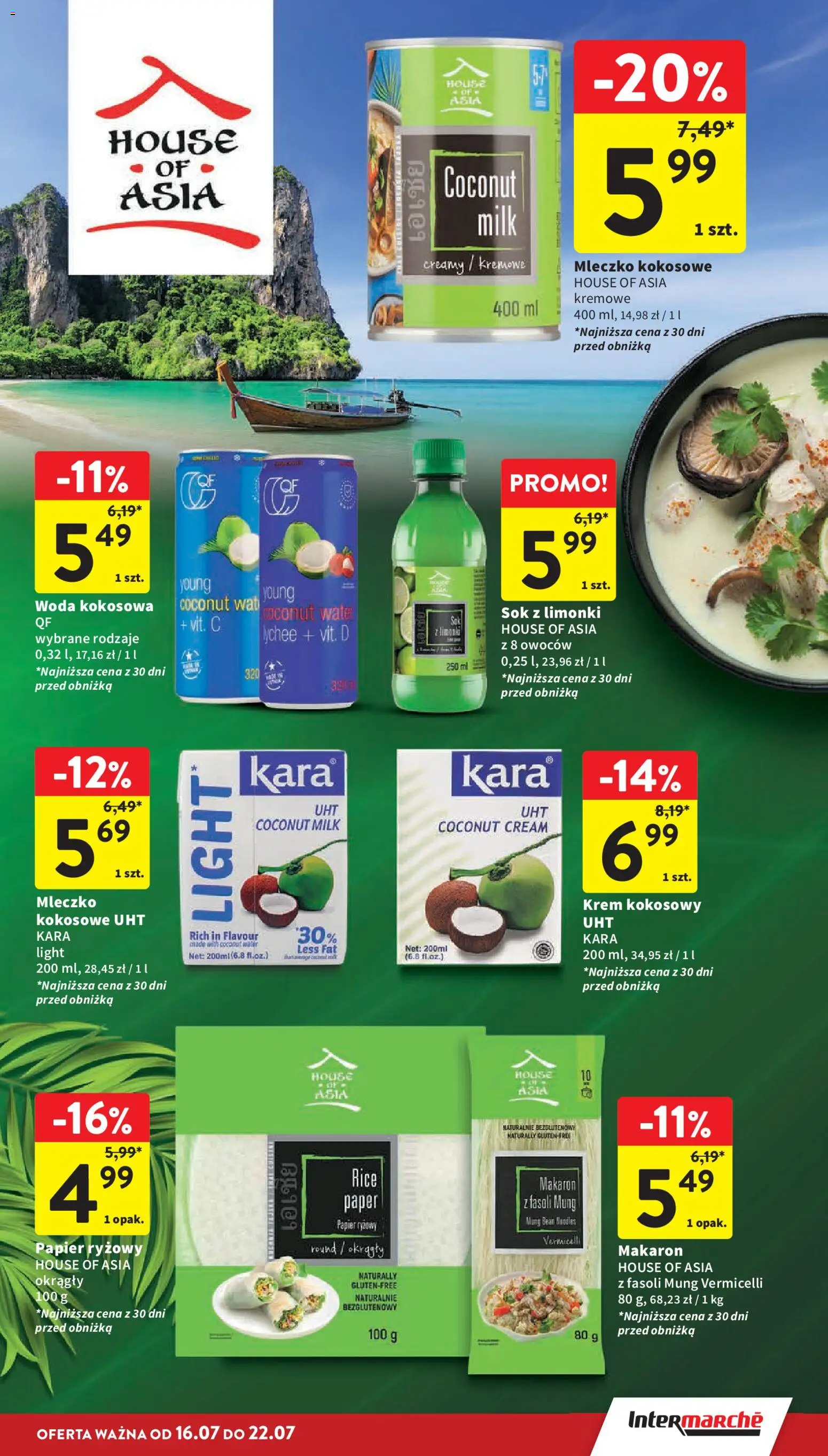 Intermarche gazetka od 16.07.2026 | Strona: 35 | Produkty: Woda kokosowa, Papier ryżowy, Makaron, Woda